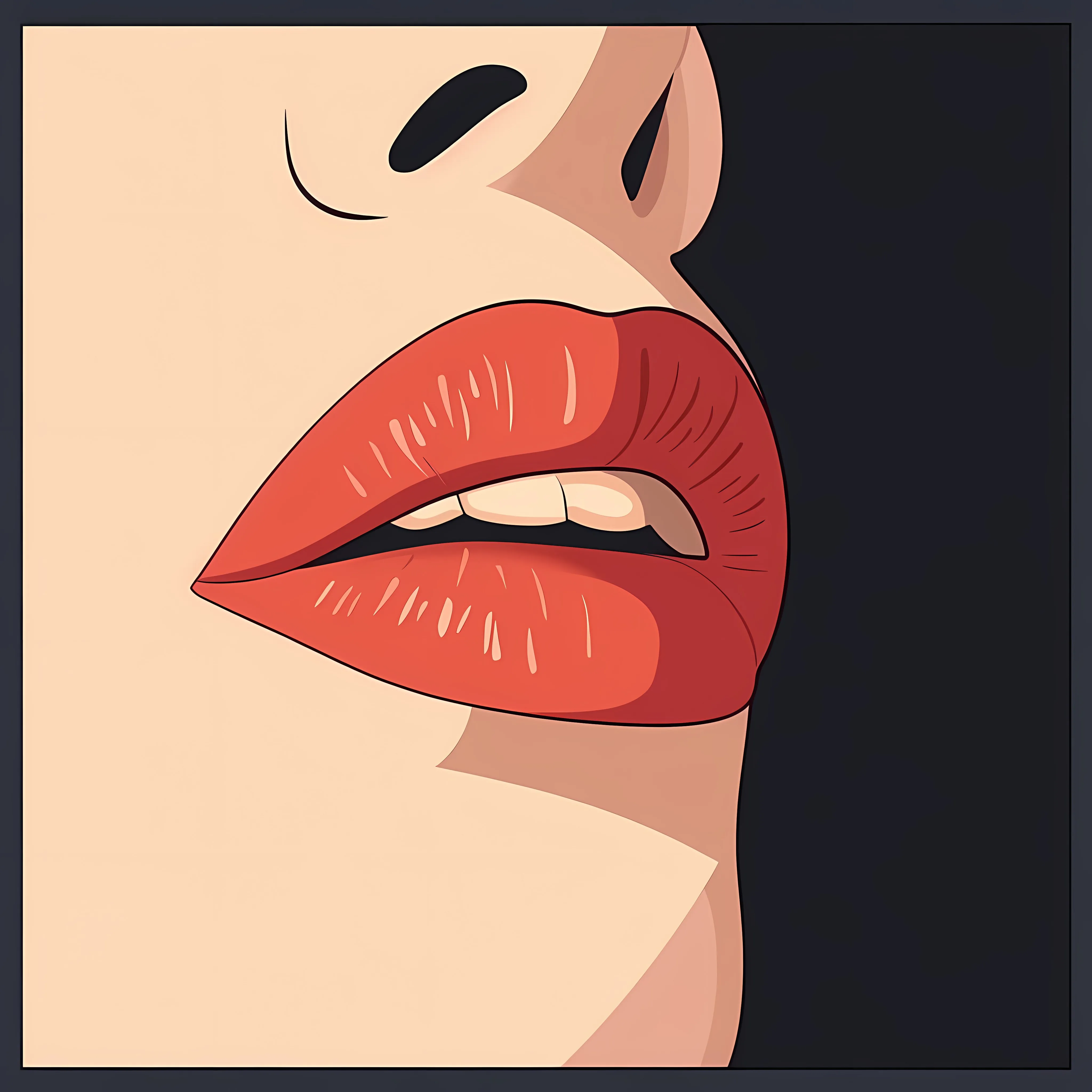 Comic Style Woman Lips Icon Vector Illustration — free download from Dotvec
