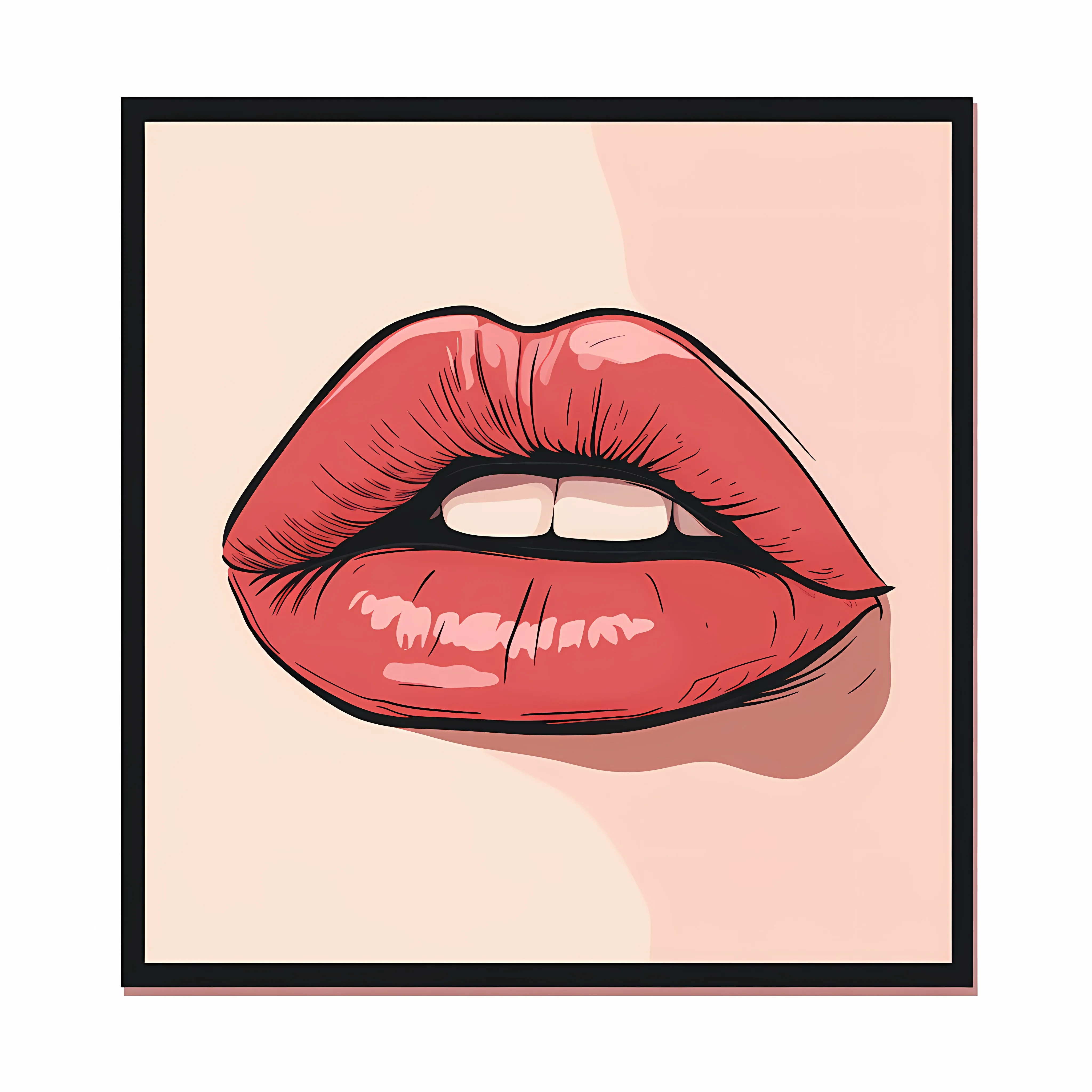 Comic Style Woman Lips Icon Vector Illustration — free download from Dotvec