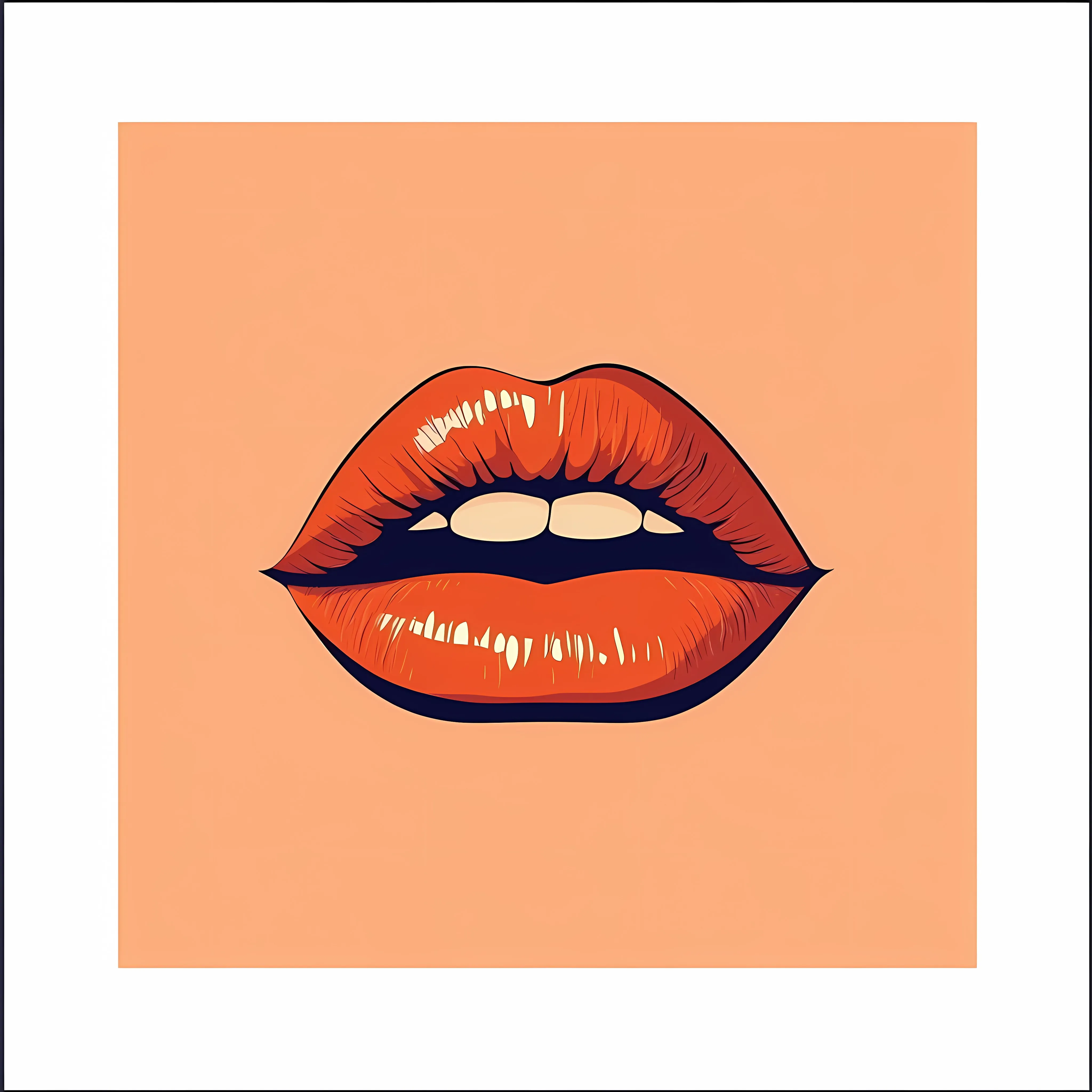 Comic Style Woman Lips Icon Illustration — free download from Dotvec