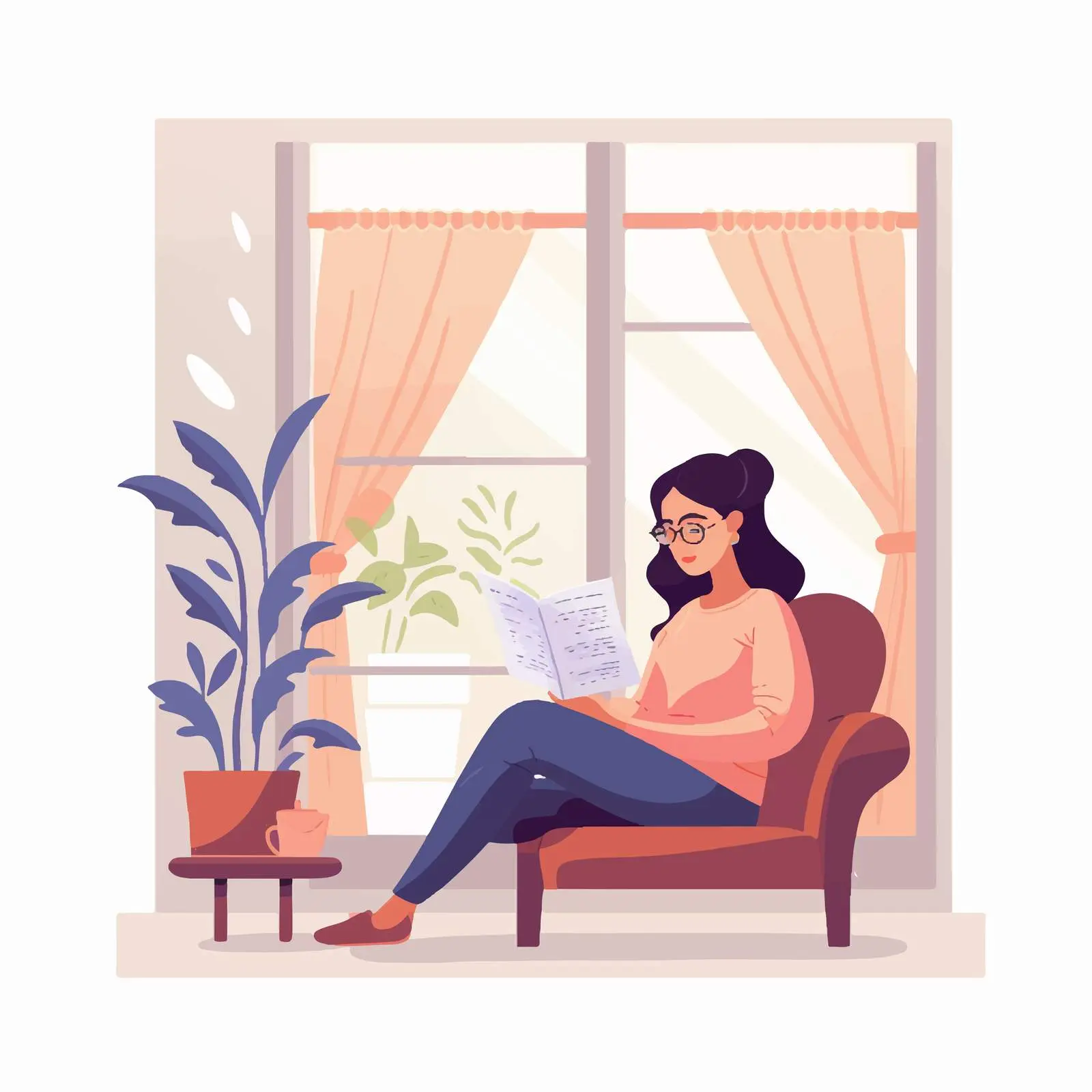 Woman Gazing Outside from Open Window — free download from Dotvec