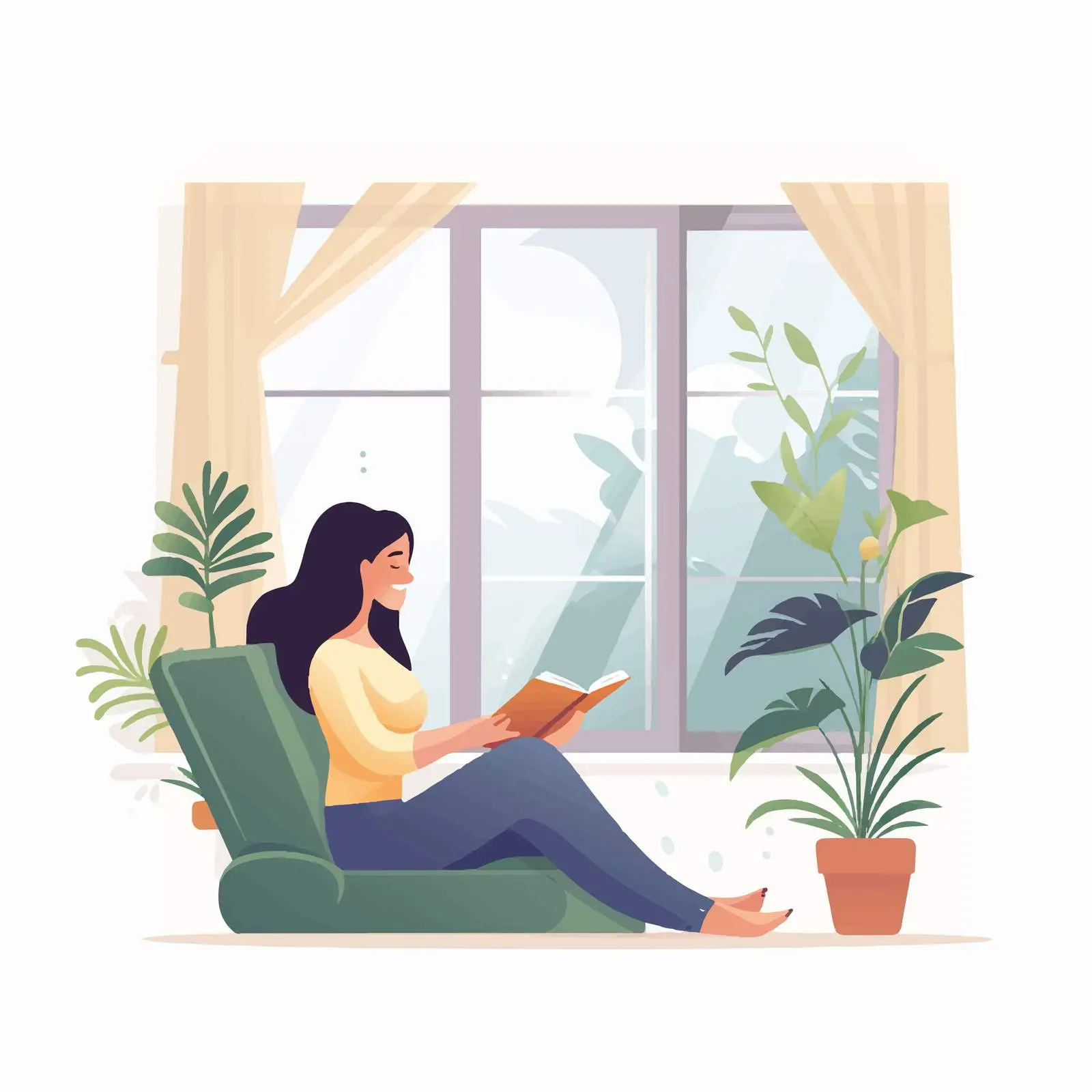 Woman Looking Outside from Open House Window – free connectedness image from Dotvec