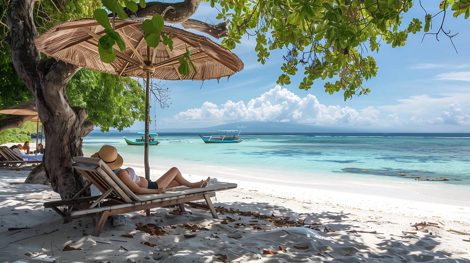 Tranquil Beach Lounger Scene — free download from Dotvec