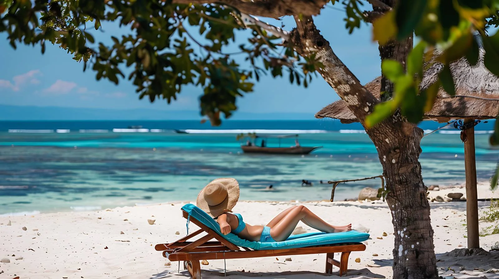 Serene Beach Lounger Scene — free download from Dotvec