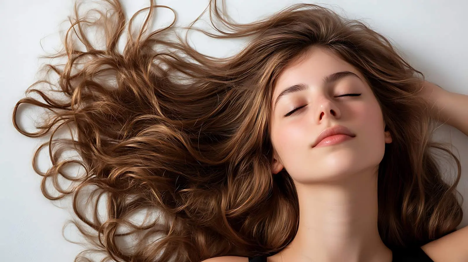 Woman Lying on Floor with Disheveled Hair — free download from Dotvec