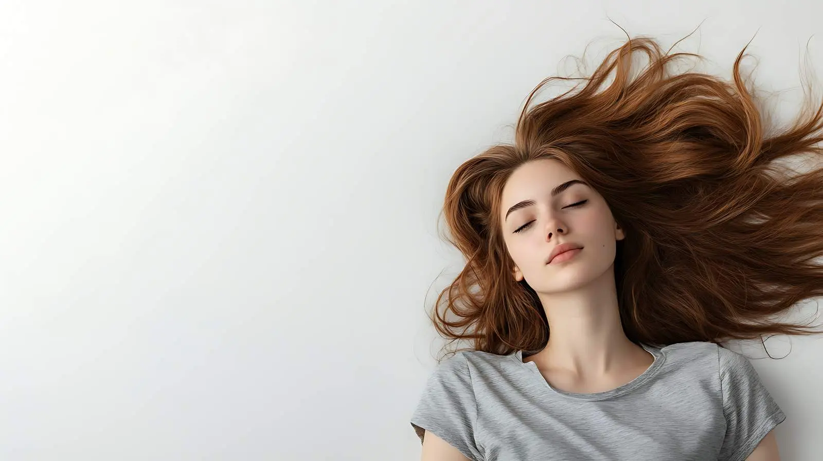 Woman Lying on Floor with Disheveled Hair — free download from Dotvec