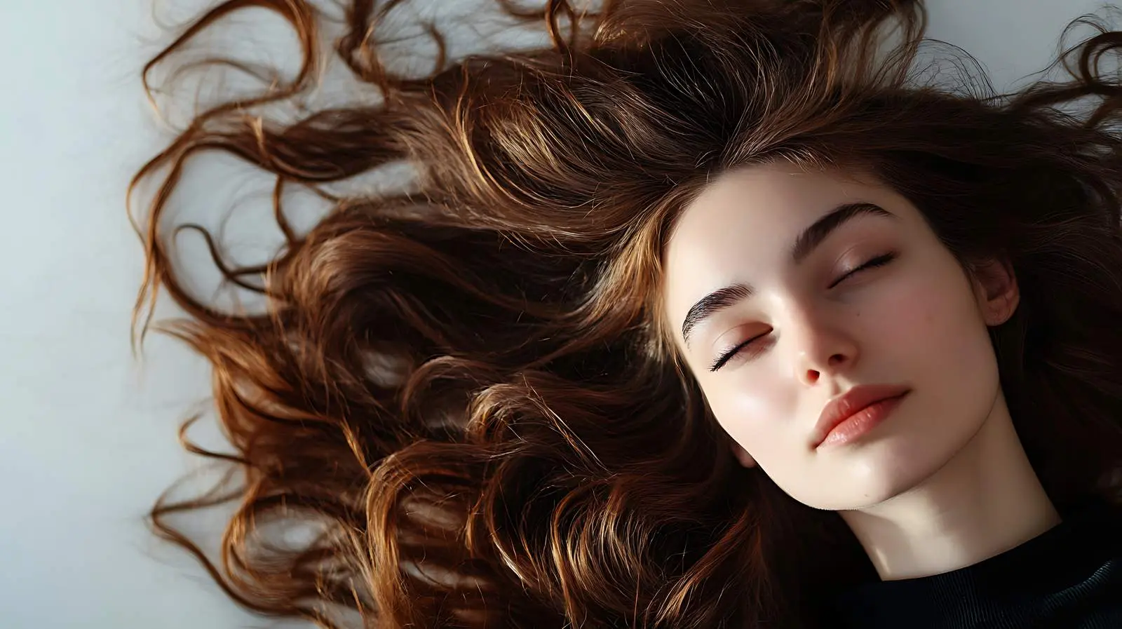 Woman Lying on Floor with Disheveled Hair — free download from Dotvec