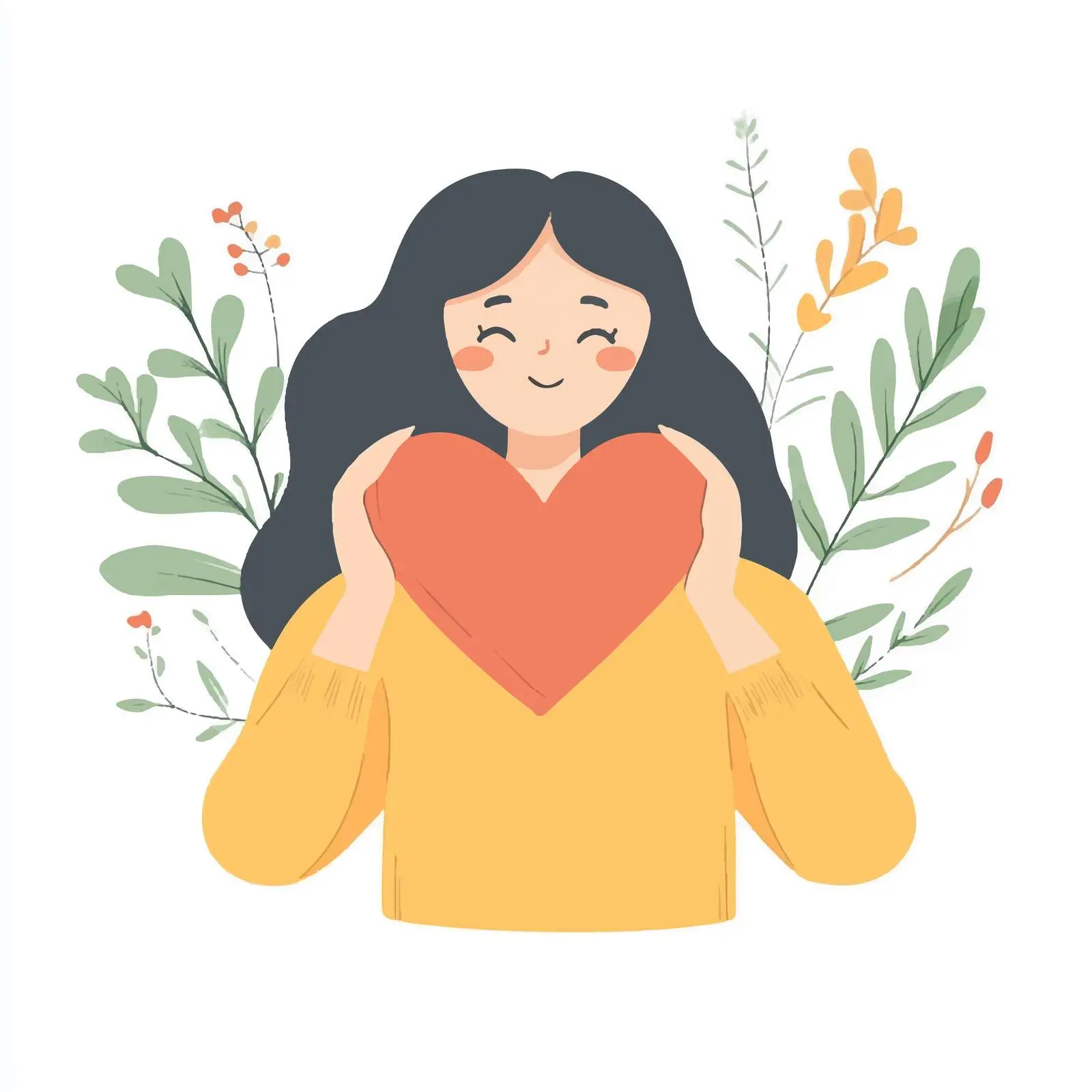 Woman Making Heart Shape with Hands Vector Illustration — free download from Dotvec