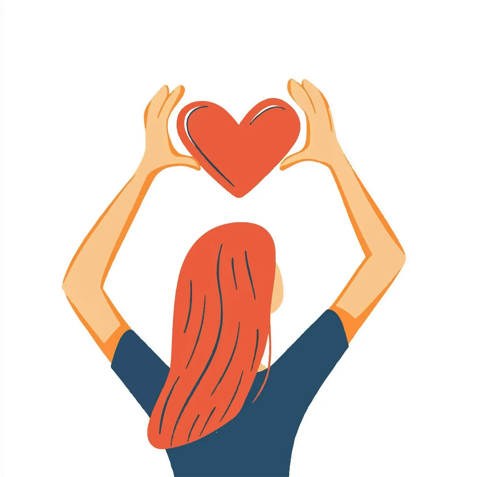 Woman Making Heart Shape with Hands Vector — free download from Dotvec