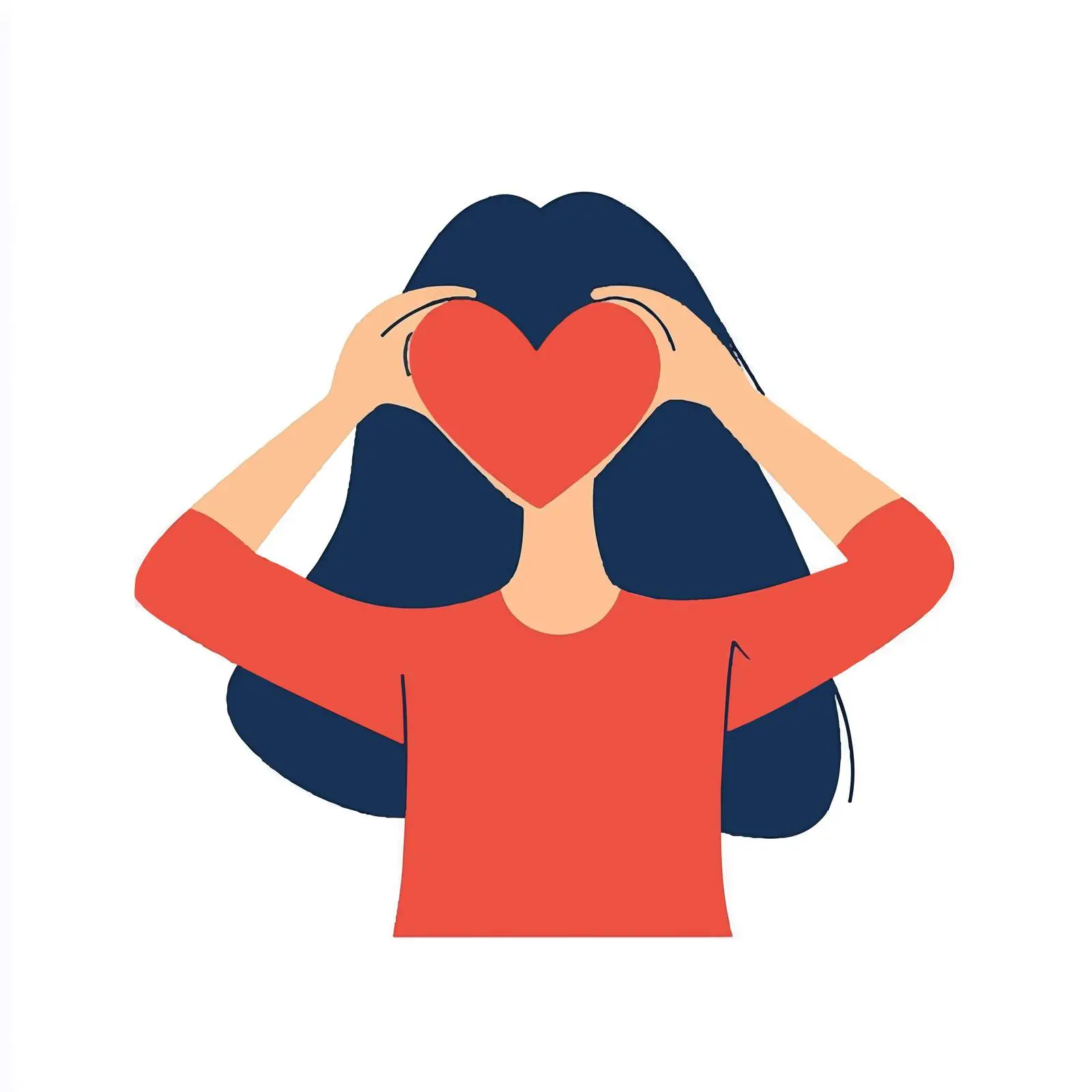Woman Making Heart Shape with Hands Vector — free download from Dotvec
