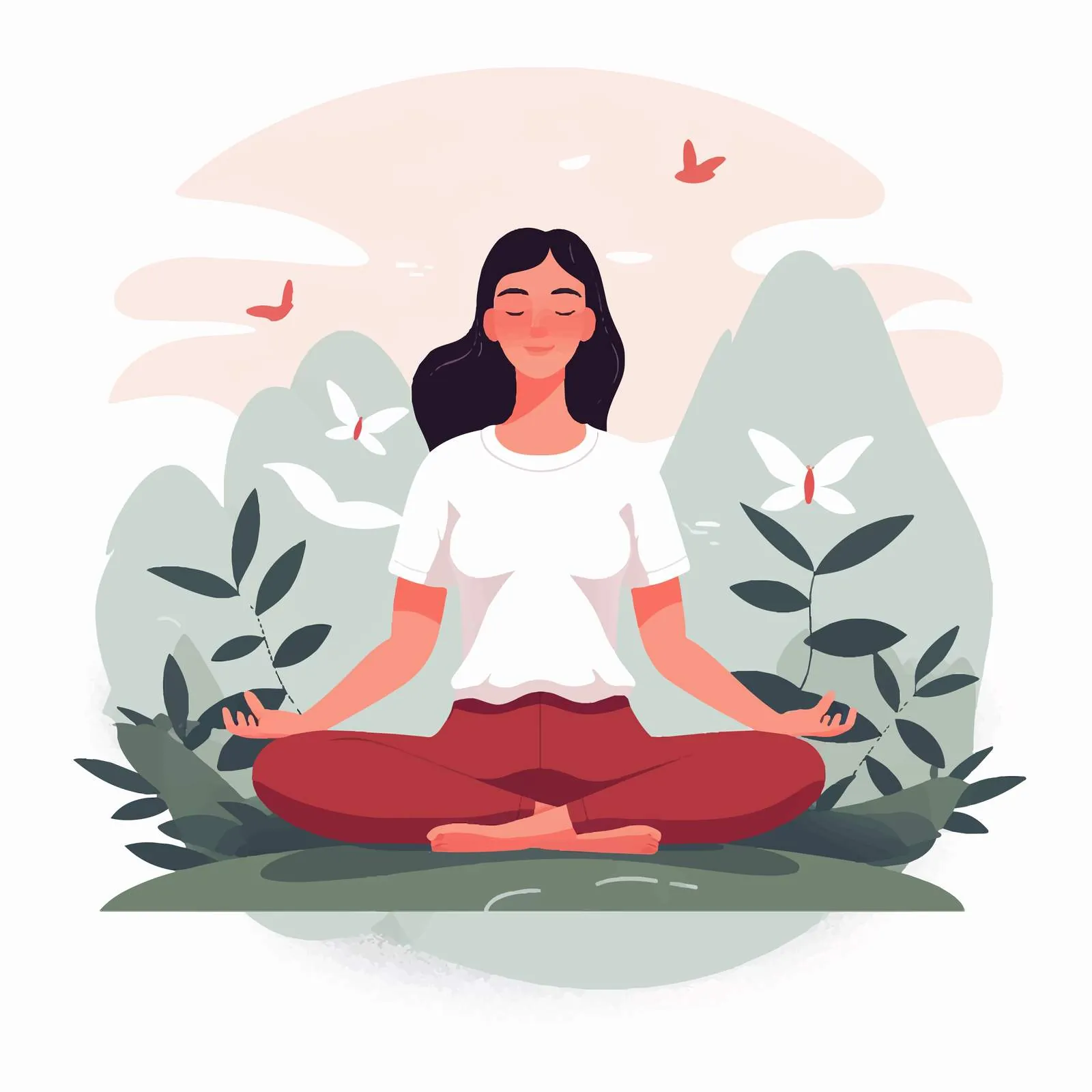 Woman Meditating in Yoga Pose for Inner Peace — free download from Dotvec