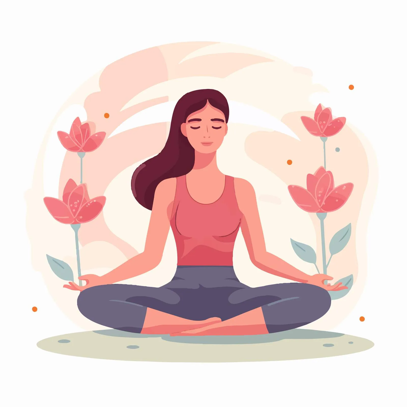 Woman Meditating in Yoga Pose — free download from Dotvec