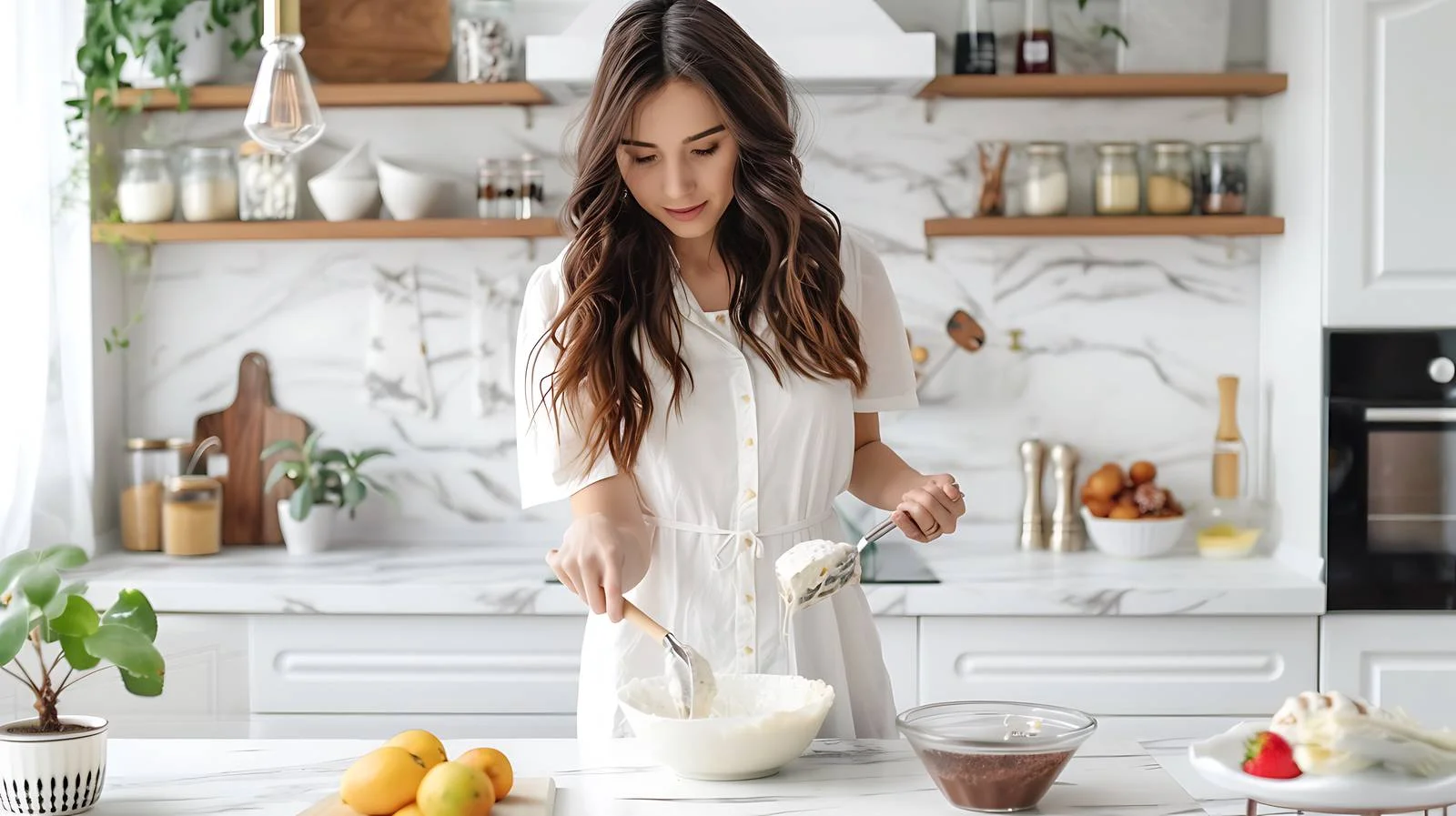 Baking Cake Batter Kitchen Scene — free download from Dotvec