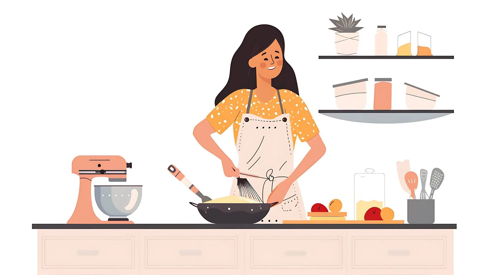 Baking Cake with Mixing Batter — free download from Dotvec