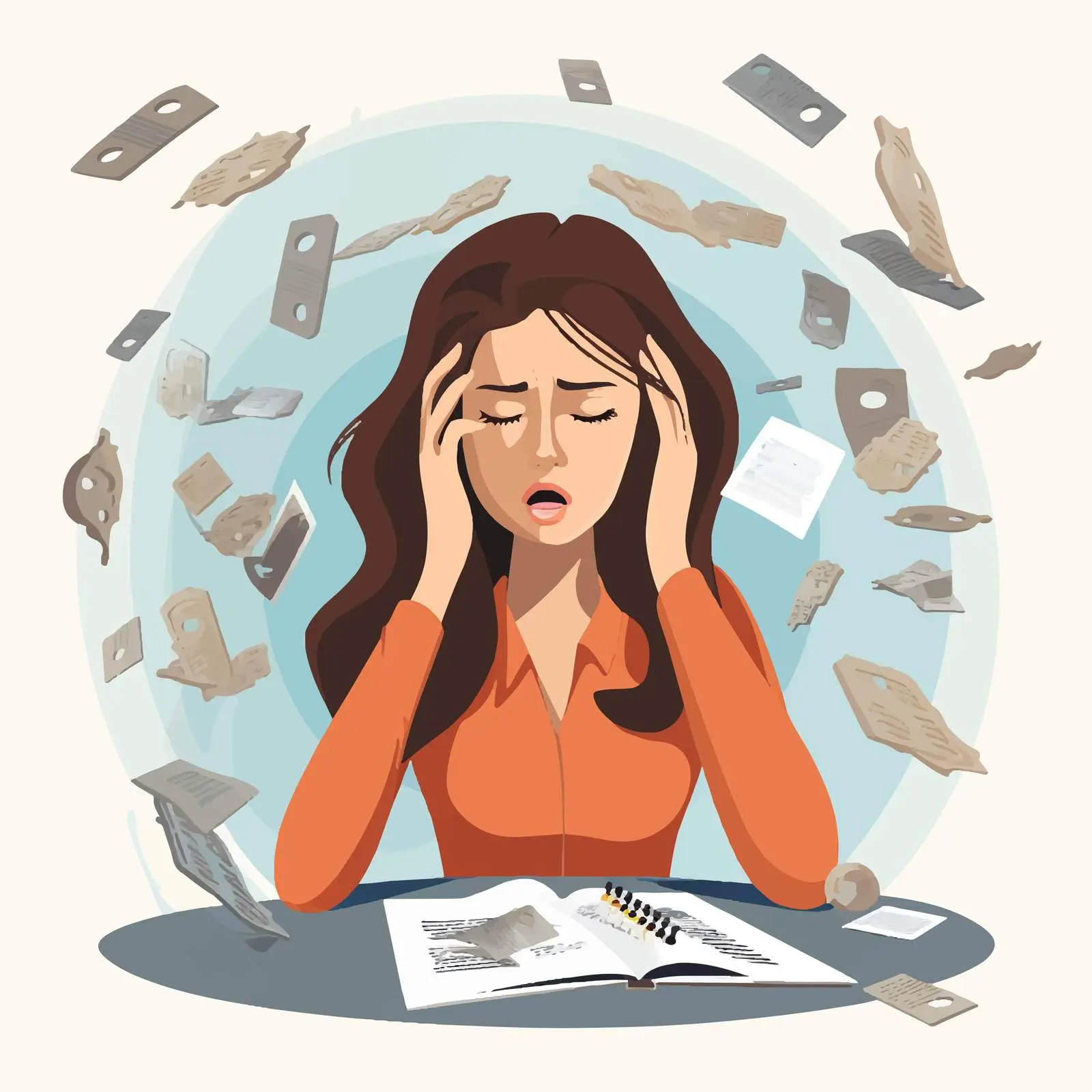 Woman Facing Financial Stress and Anxiety – free financial stability image from Dotvec