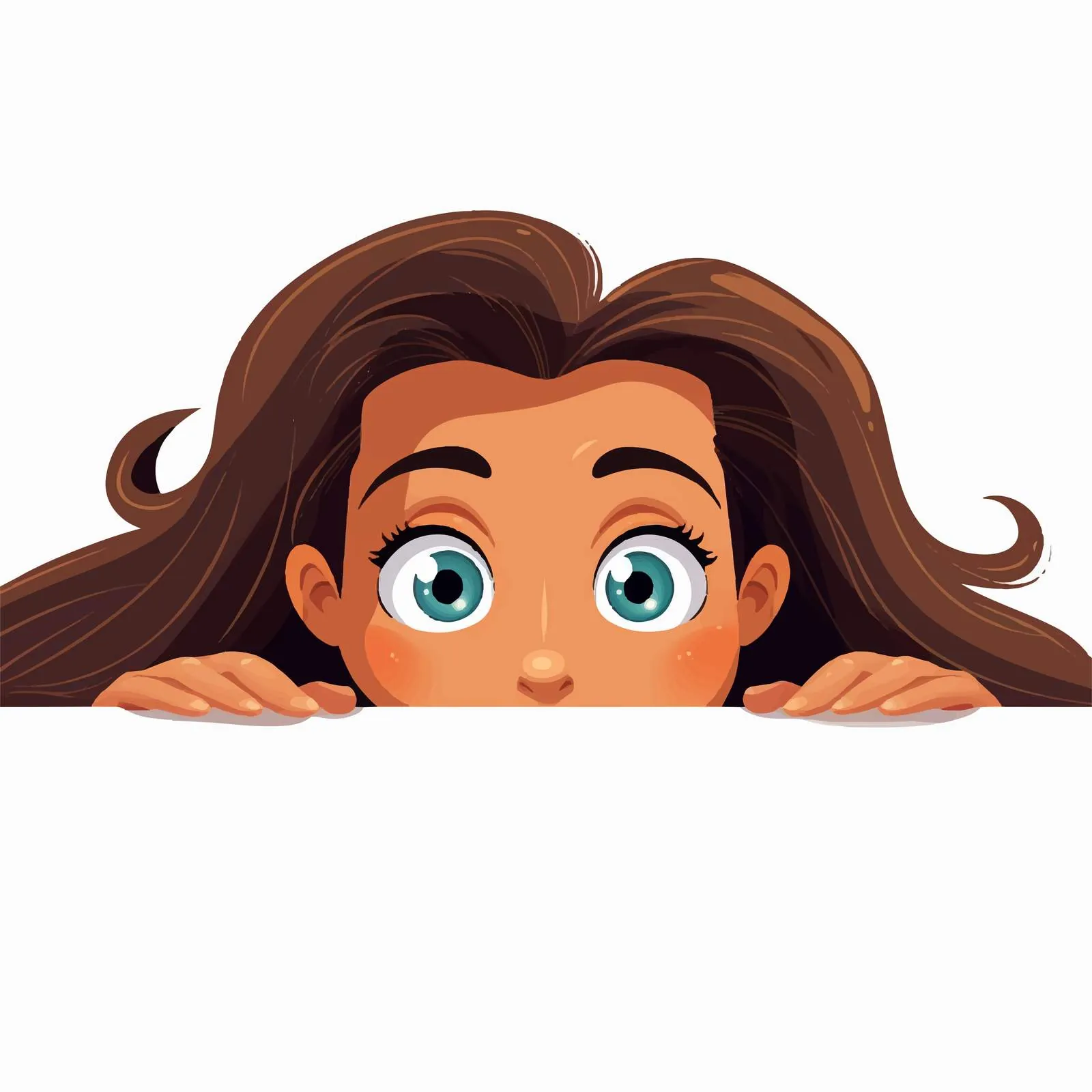 Funny Woman Peeking from Behind Vector Art — free download from Dotvec