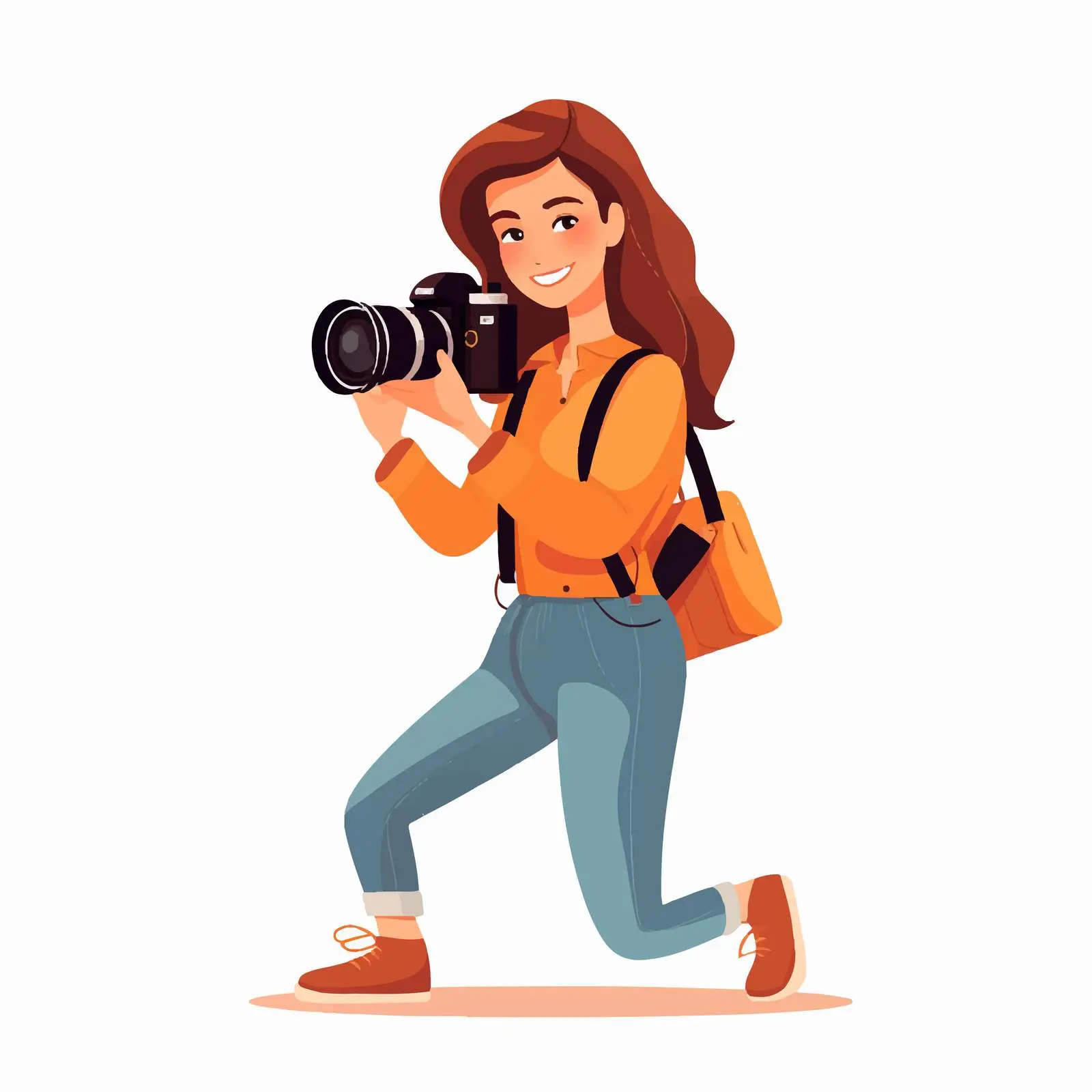 Woman Photographer Using Camera Outdoors – free camera lens image from Dotvec