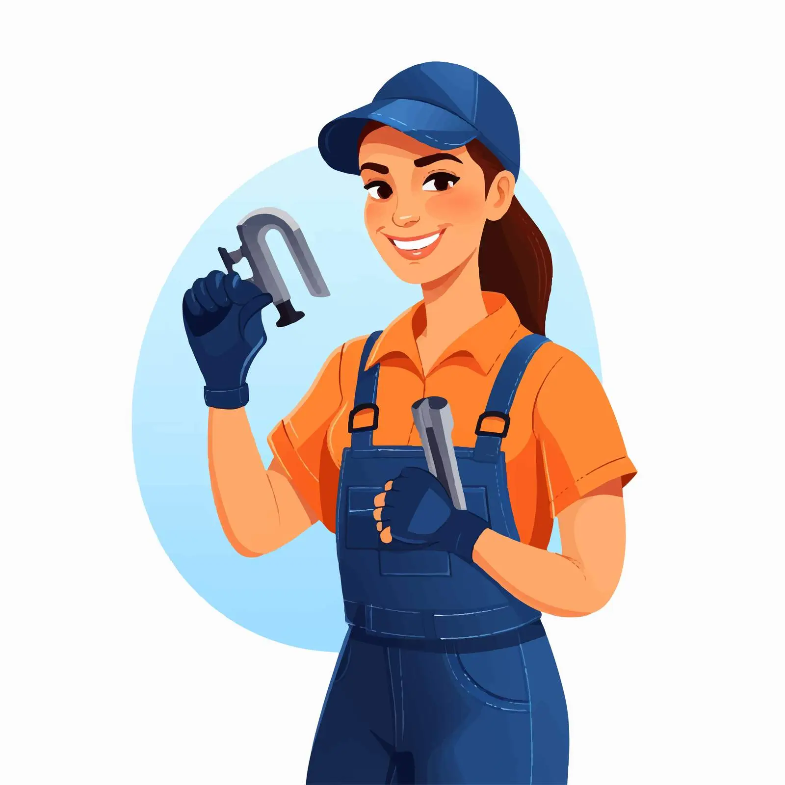 Woman Plumber Portrait with Wrench – free professionals at work image from Dotvec