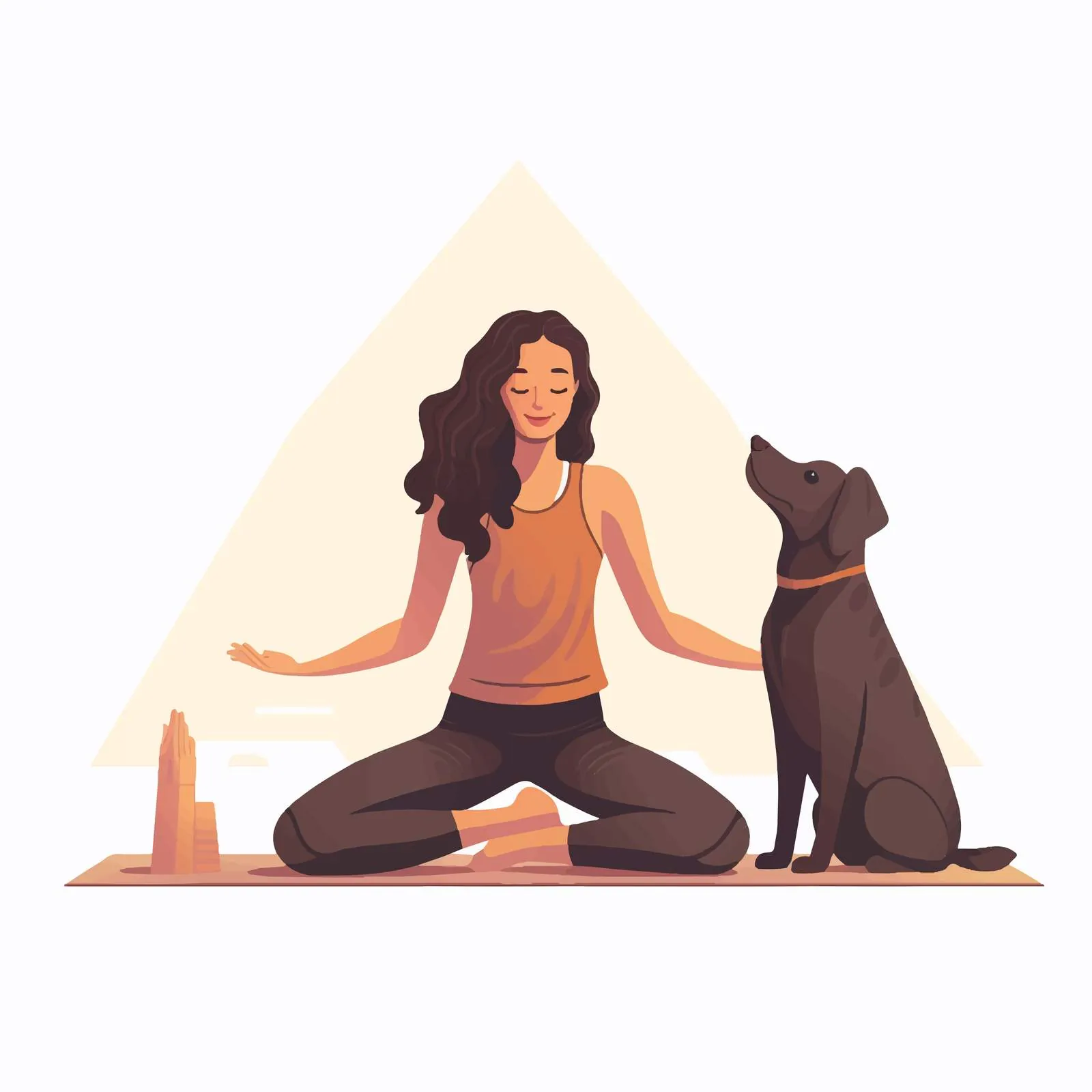 Woman Practicing Yoga with Dog in Downward Dog Pose — free download from Dotvec