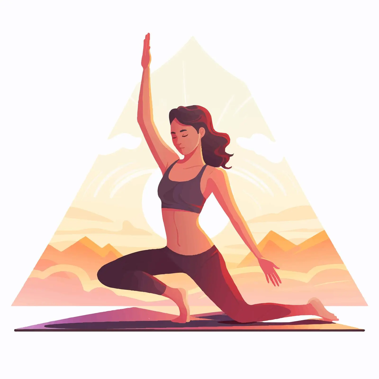 Woman Practicing Yoga on Mat Illustration — free download from Dotvec