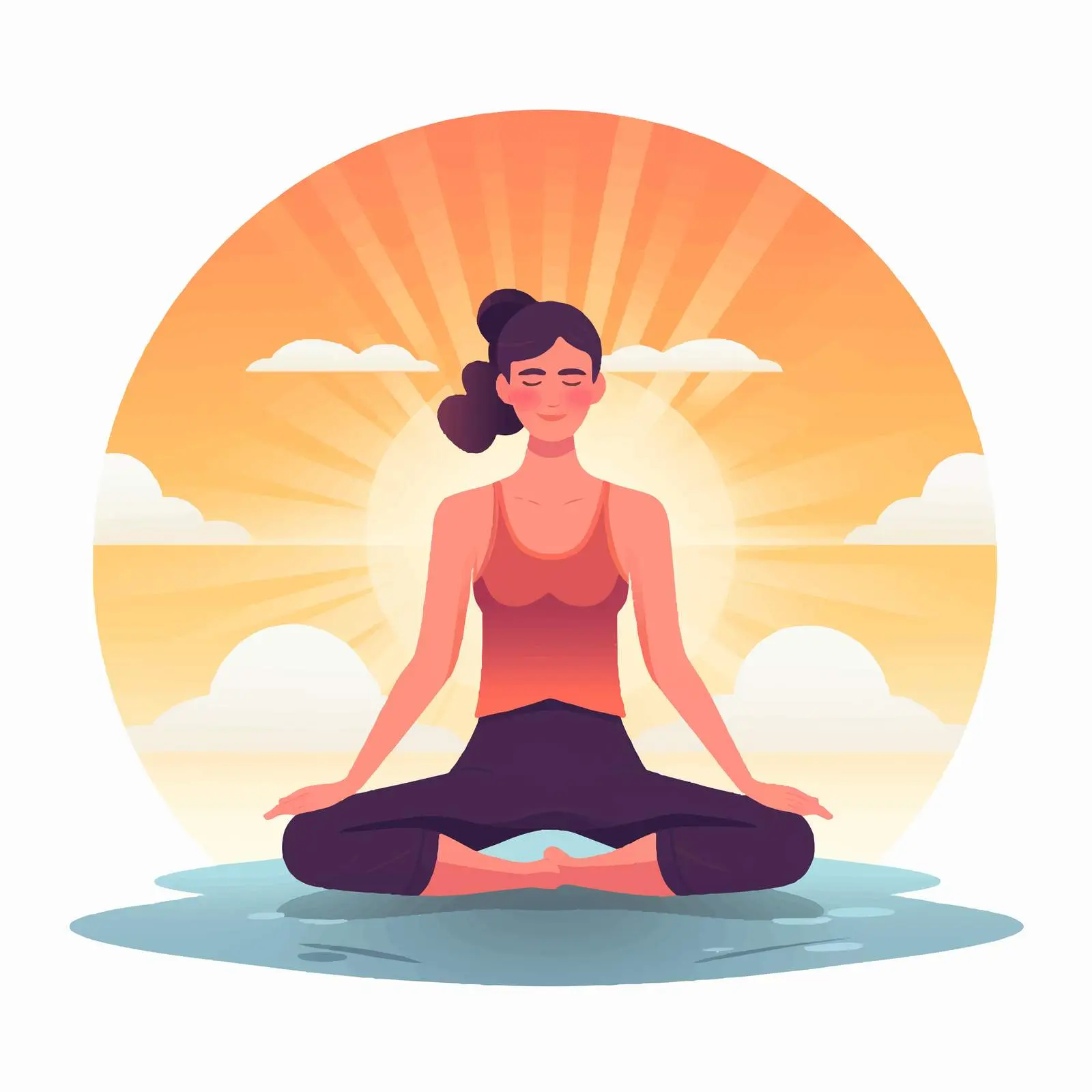 Woman Practicing Yoga on Mat Illustration – free fitness vector image from Dotvec