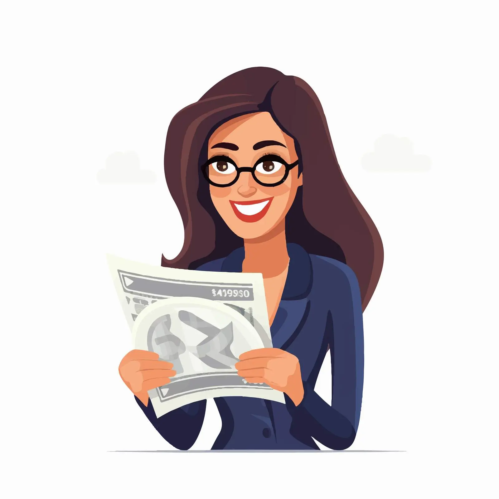 Woman Rating Money News Cartoon Illustration Vector — free download from Dotvec