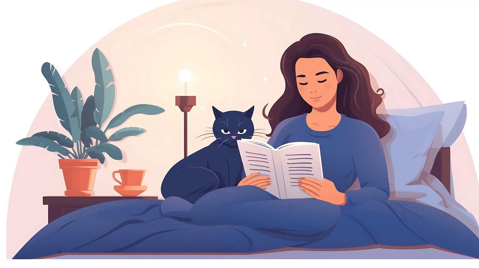 Serene Reading Time in Bed — free download from Dotvec