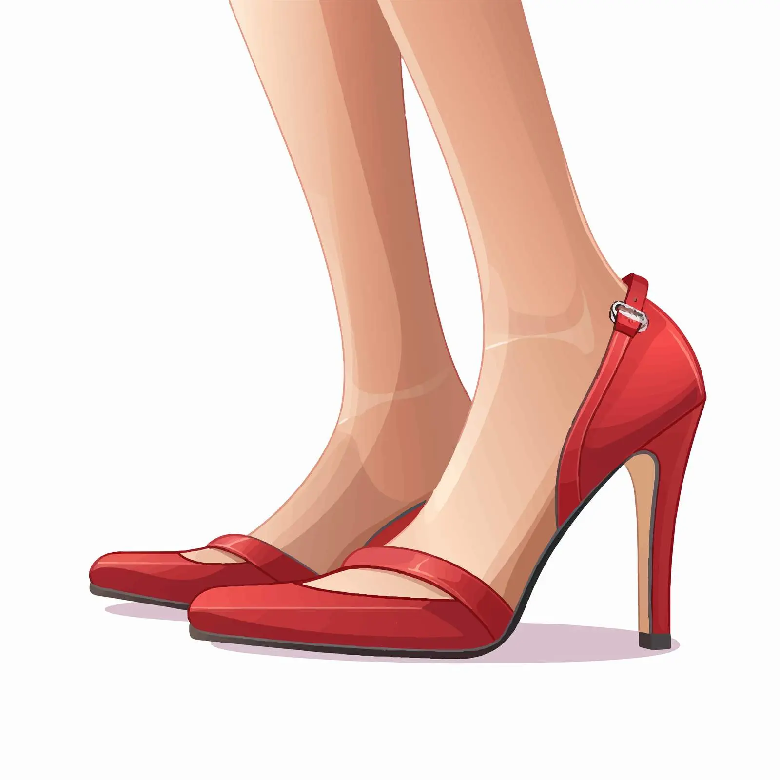 Red Casual Acute Toe Shoes for Women