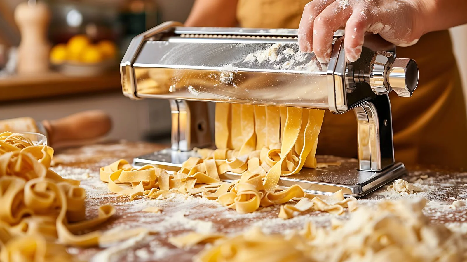 Preparing Pasta with Pasta Machine View — free download from Dotvec