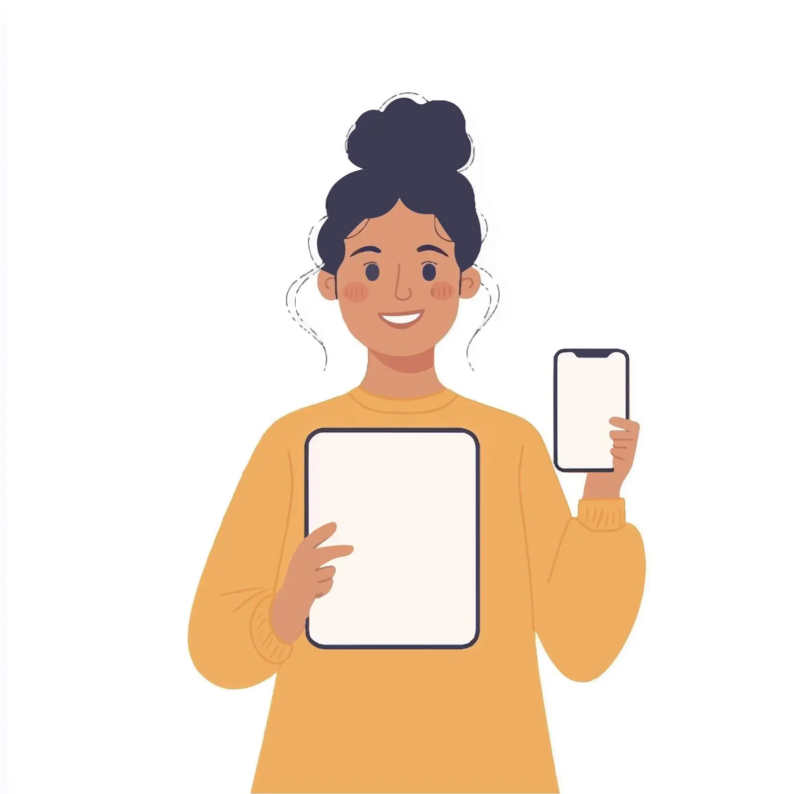 Happy Woman Using Smartphone for Social Media — free download from Dotvec