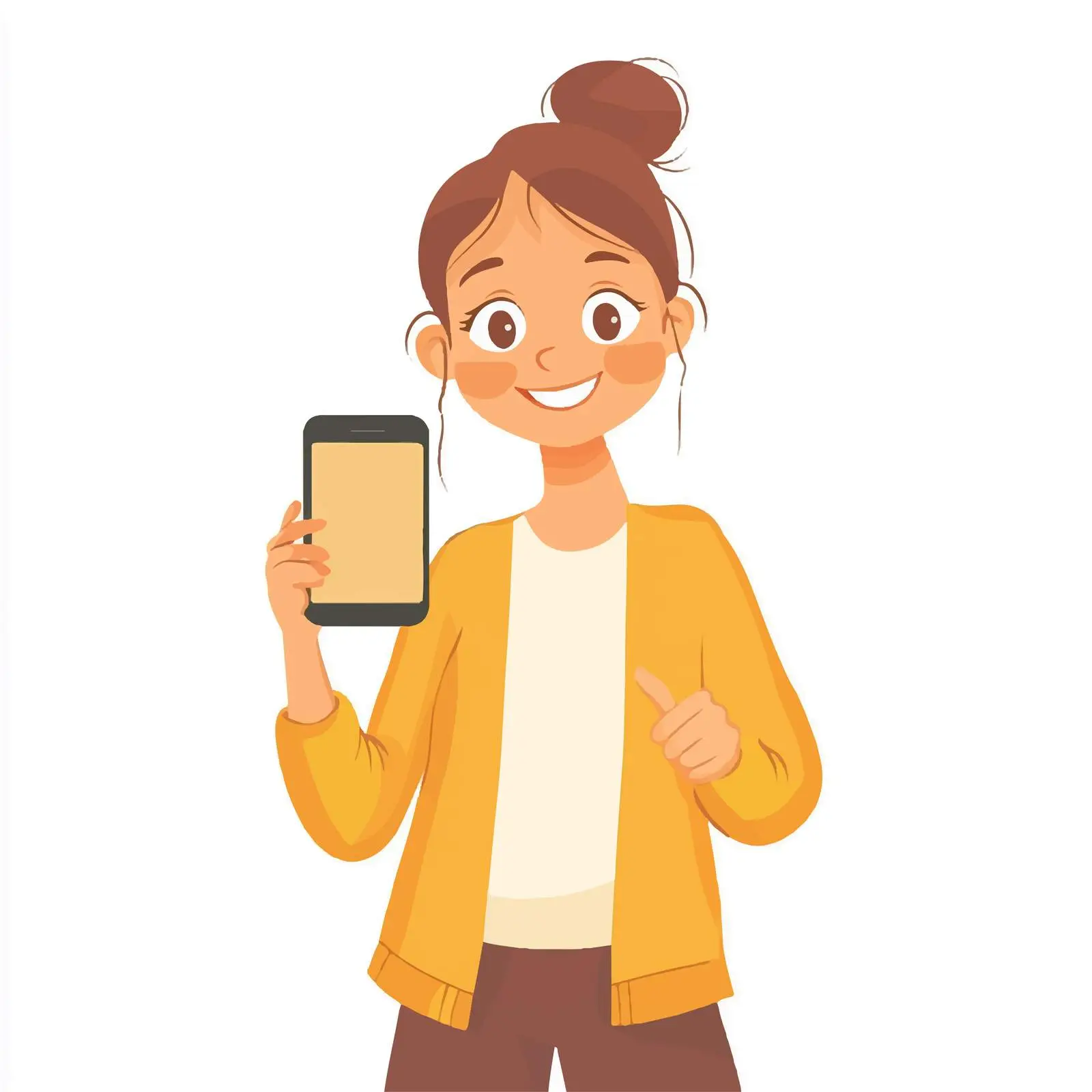Happy Woman Using Smartphone for Social Media — free download from Dotvec