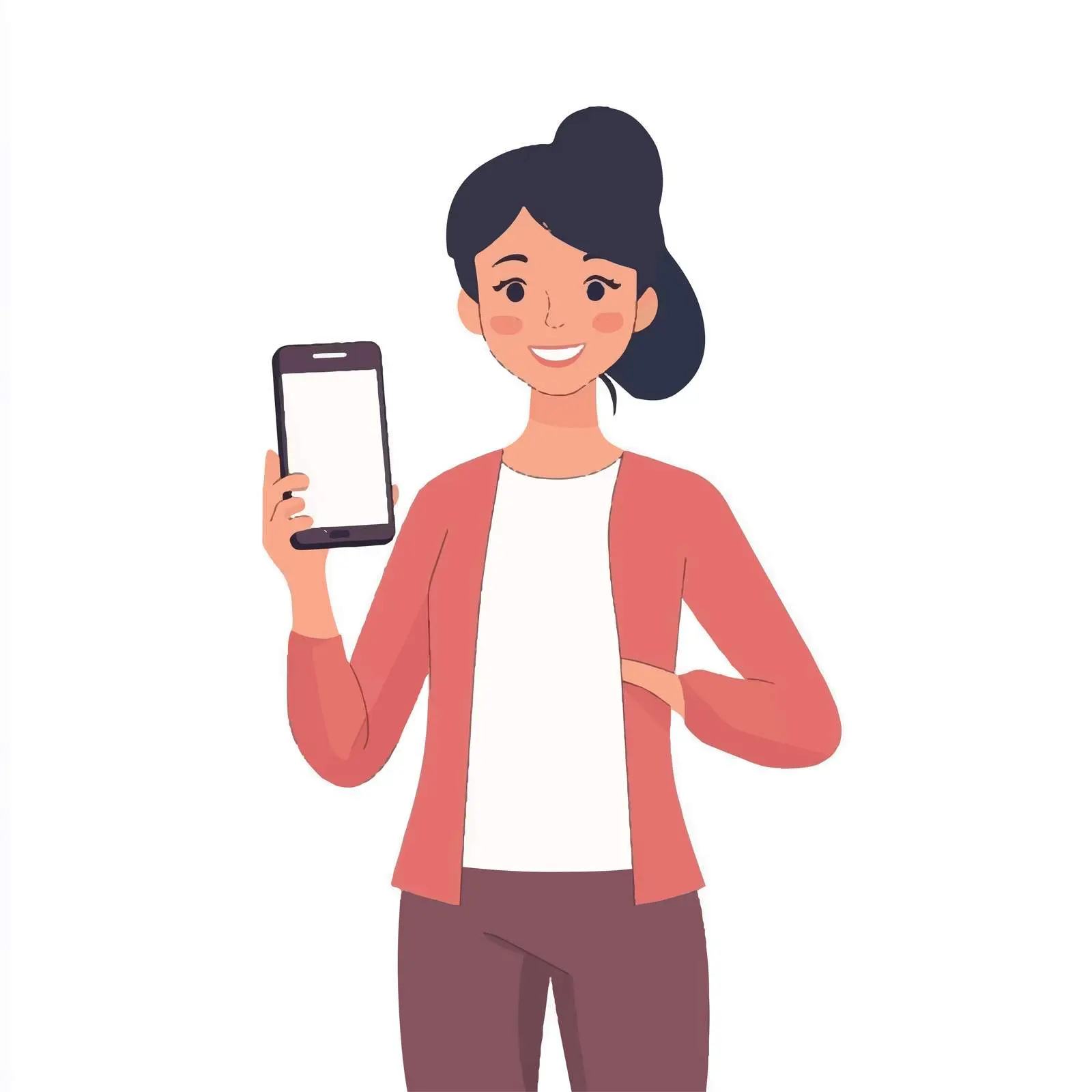 Happy Woman Using Social Media on Smartphone — free download from Dotvec