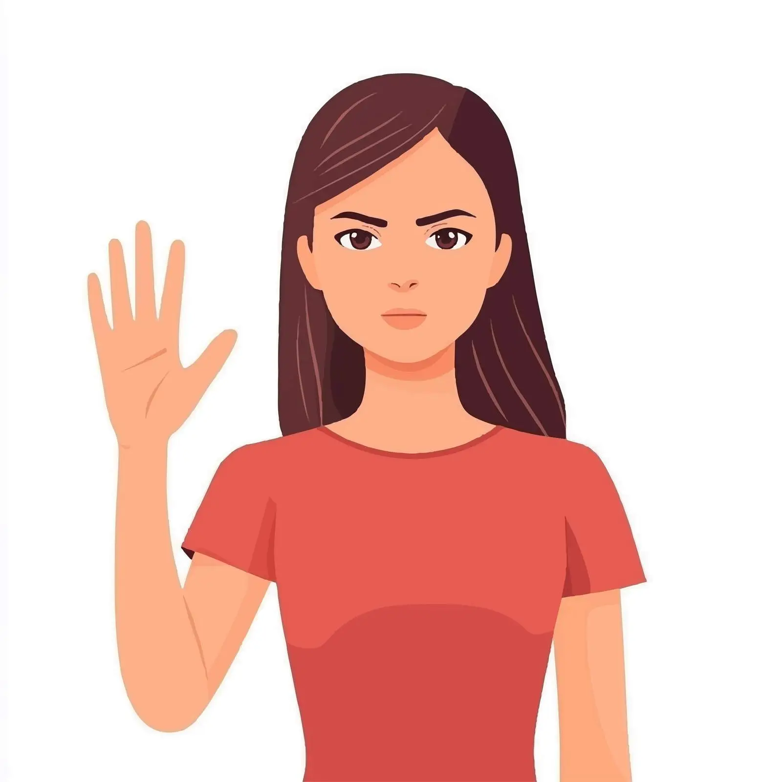 Woman Stopping Gesture with Stop Sign — free download from Dotvec