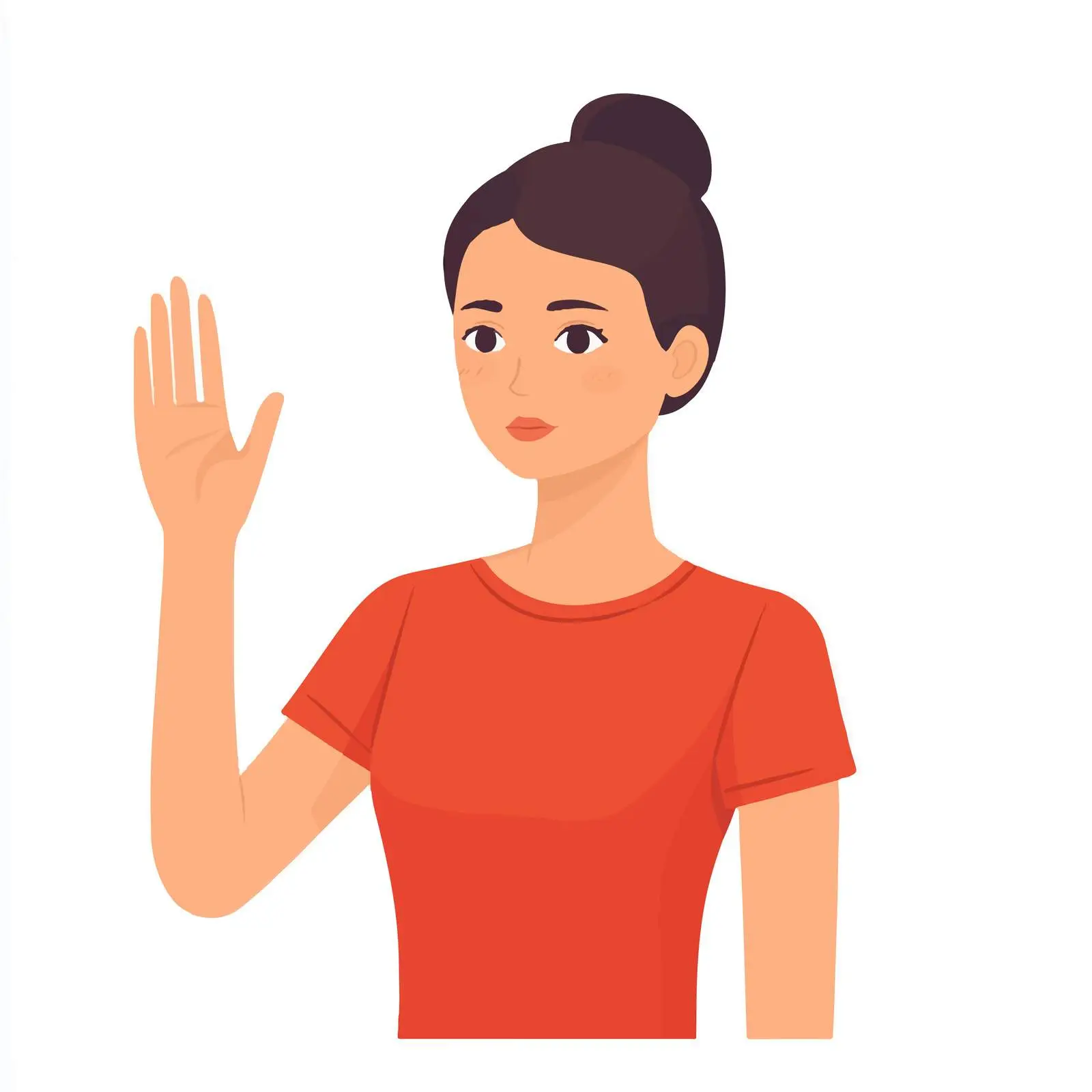Girl Signaling Stop with Hand Gesture — free download from Dotvec