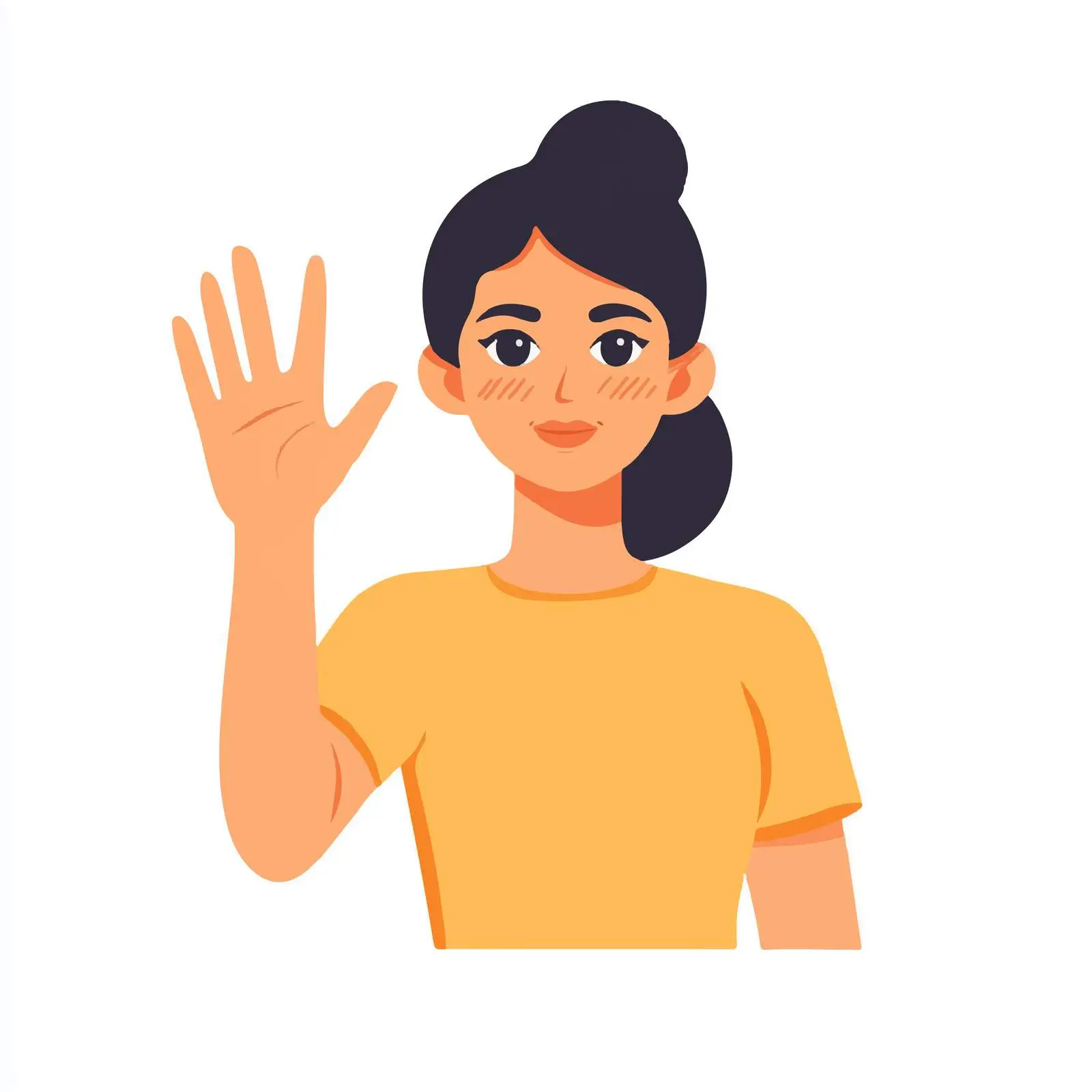 Woman Signaling Stop with Hand Gesture — free download from Dotvec