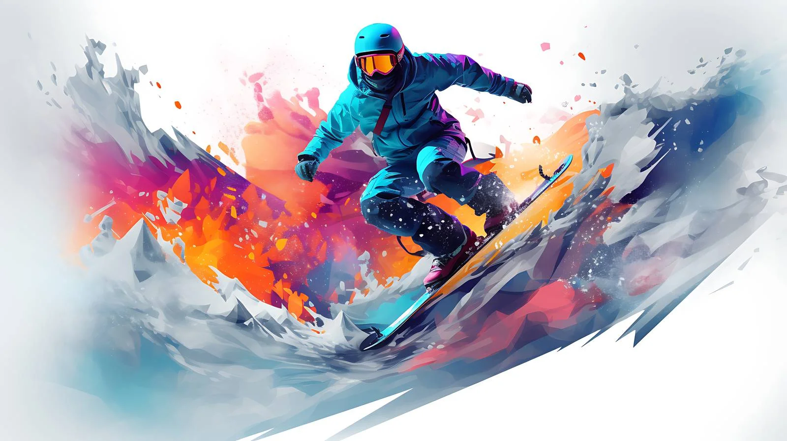 Alpine snowboarding against white background — free download from Dotvec
