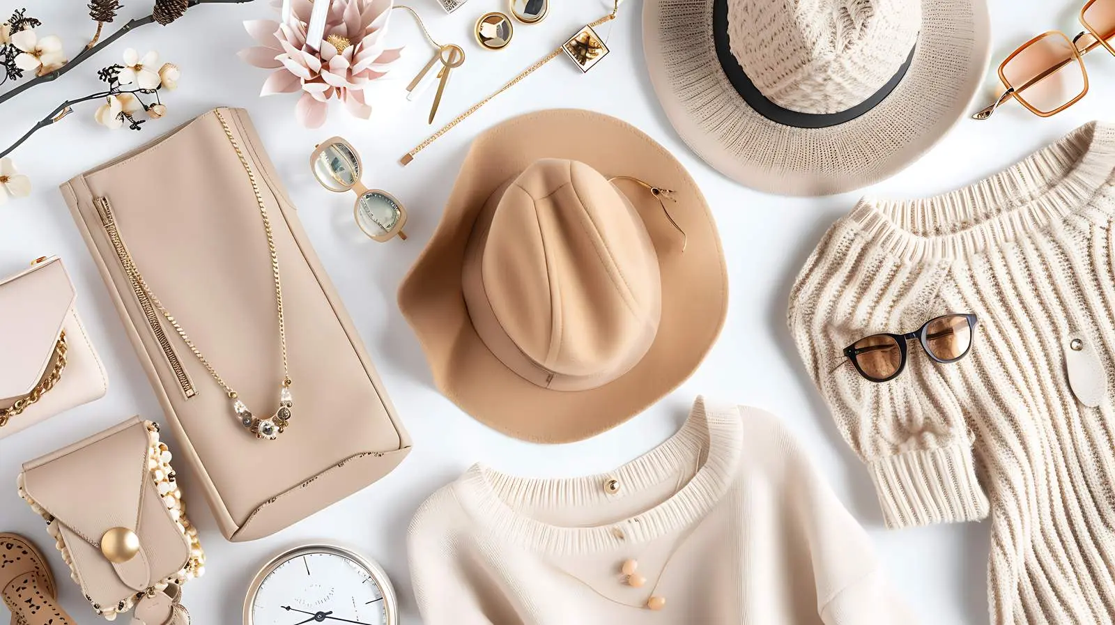 Stylish Women's Fashion Collage with Accessories — free download from Dotvec