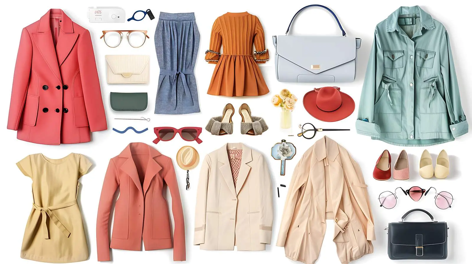 Woman's Fashion Clothes and Accessories Collage — free download from Dotvec