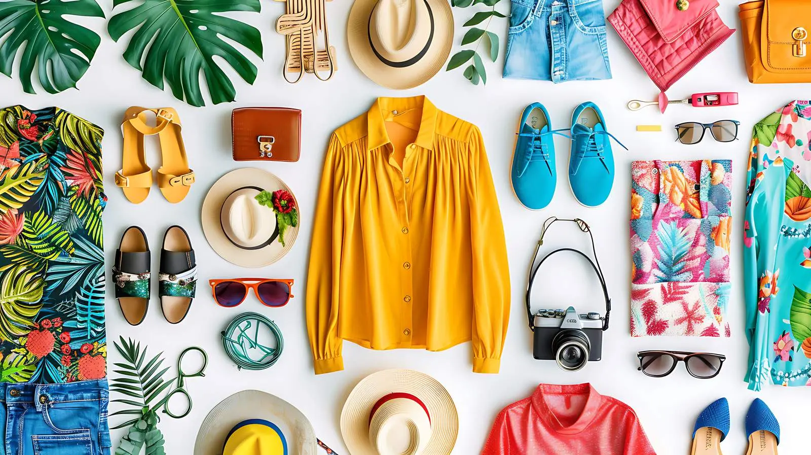 Colorful Summer Fashion Clothing and Accessories Set — free download from Dotvec