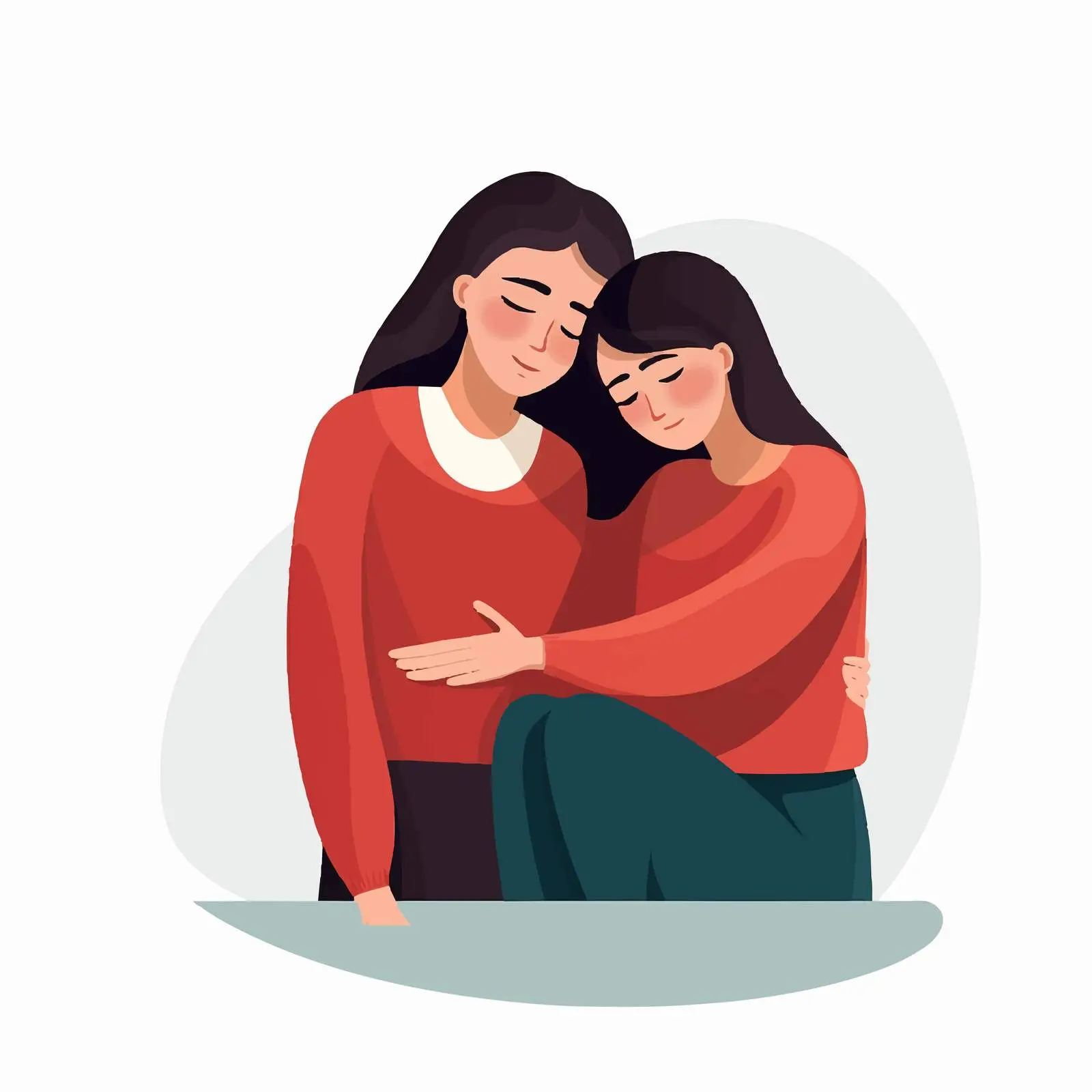 Woman Comforting Sad Weeping Girl Friend — free download from Dotvec