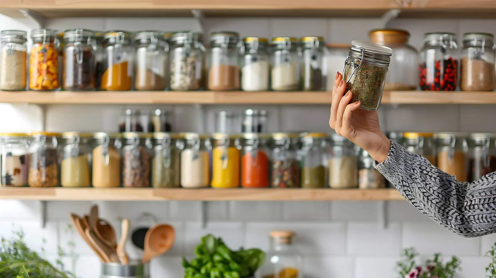 Kitchen Spice Shelf Jar Usage — free download from Dotvec