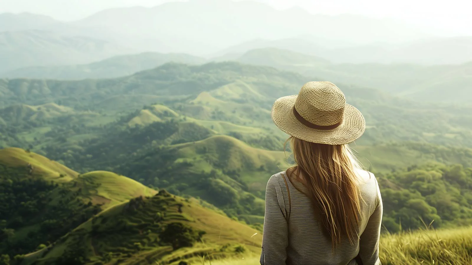 Chic Traveler Hat on Scenic Background — free download from Dotvec