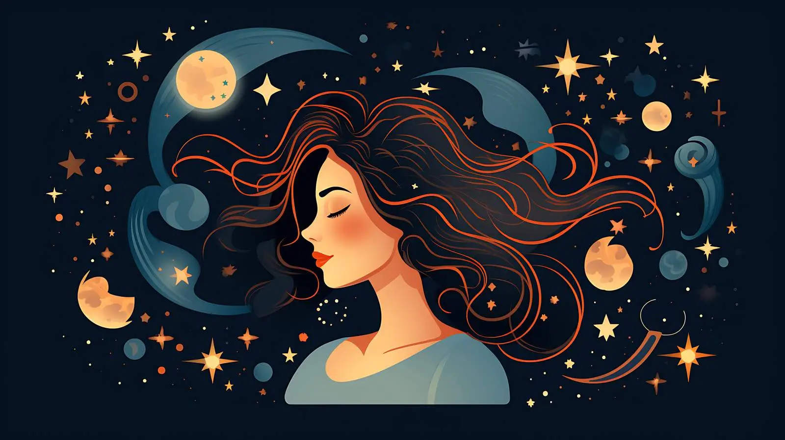 Cosmic Dreams in Woman's Hair — free download from Dotvec