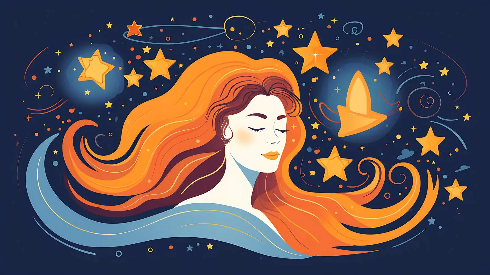 Celestial Woman with Cosmic Hair — free download from Dotvec
