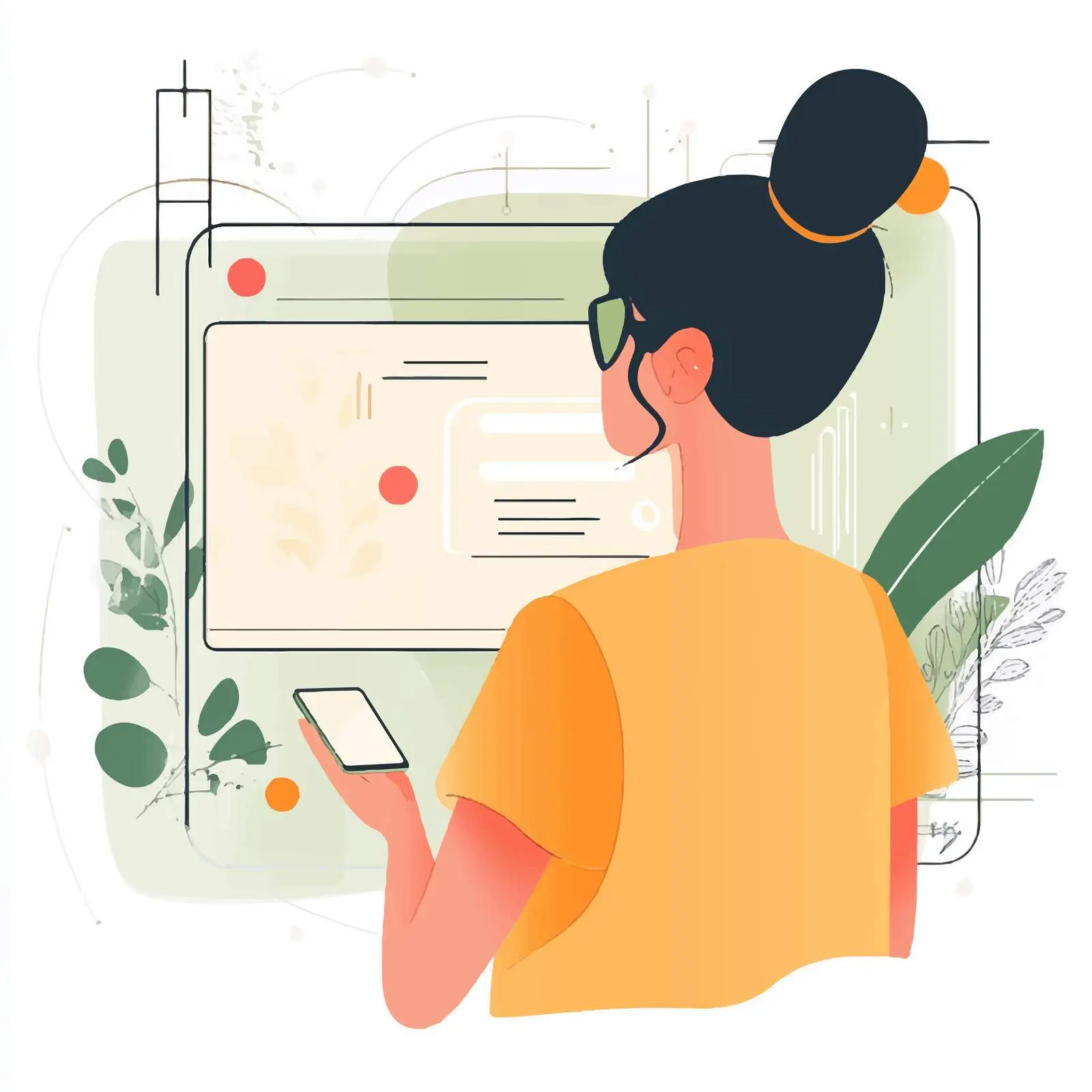 Woman Engaging with Metaverse Technology Illustration — free download from Dotvec