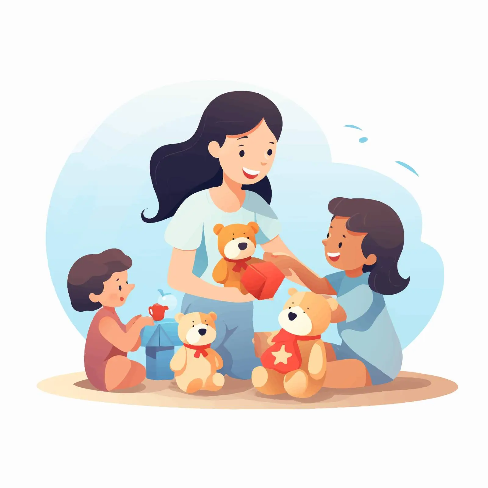 Volunteer Giving Gifts to Children — free download from Dotvec