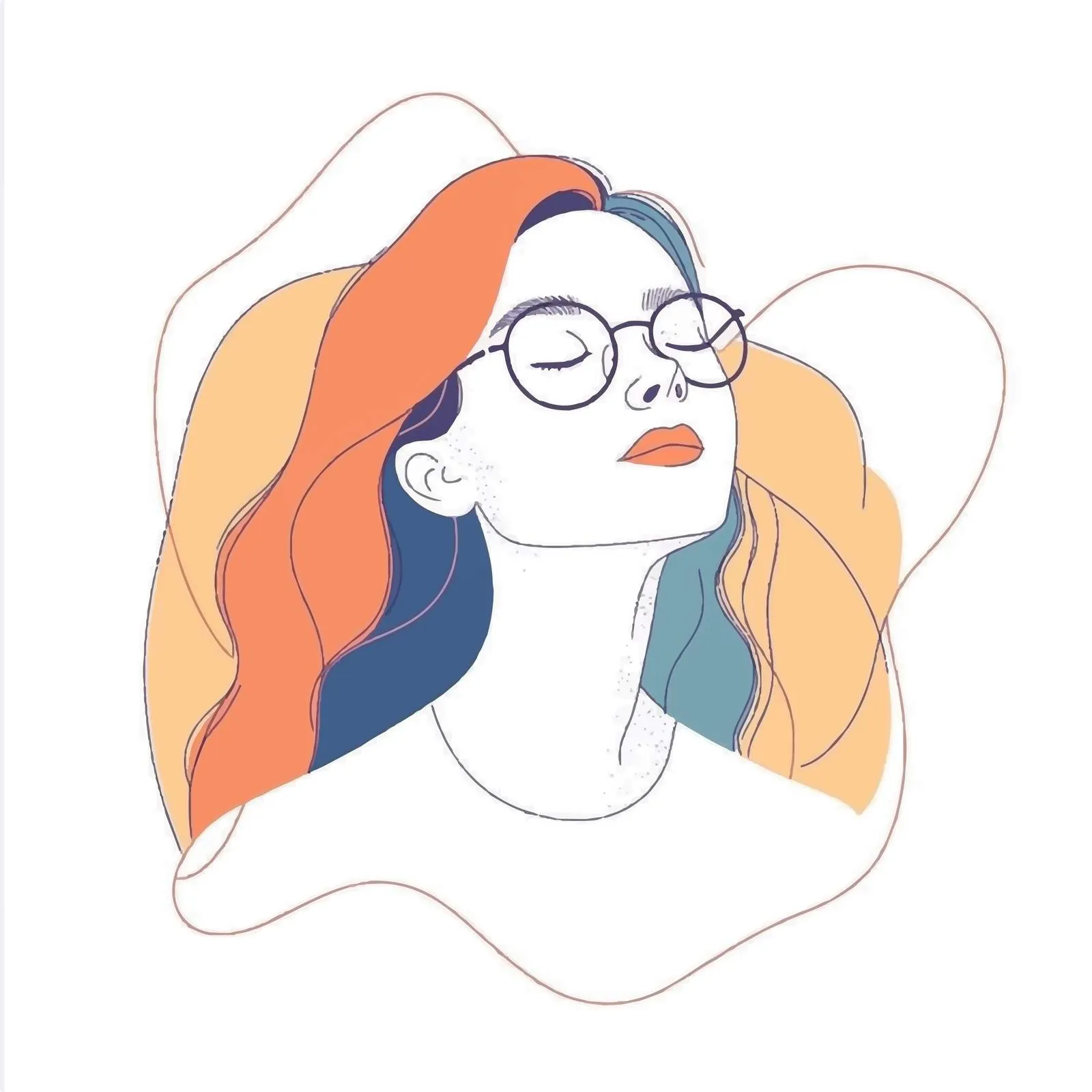 Flat Vector Animation of Woman with Glasses — free download from Dotvec