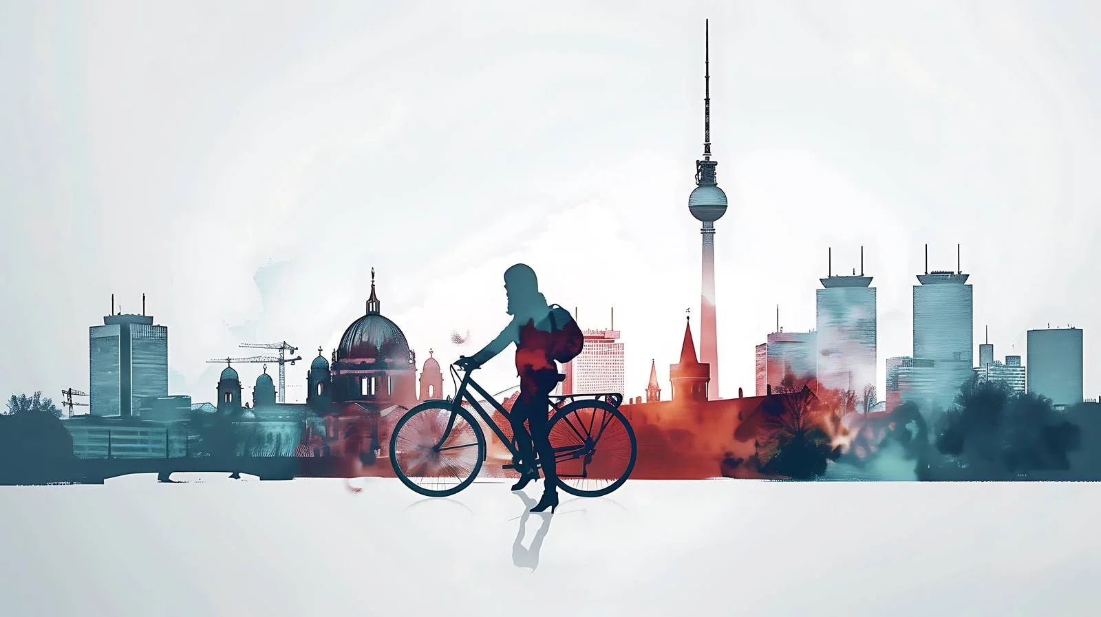 Urban Cyclist Berlin Cityscape — free download from Dotvec
