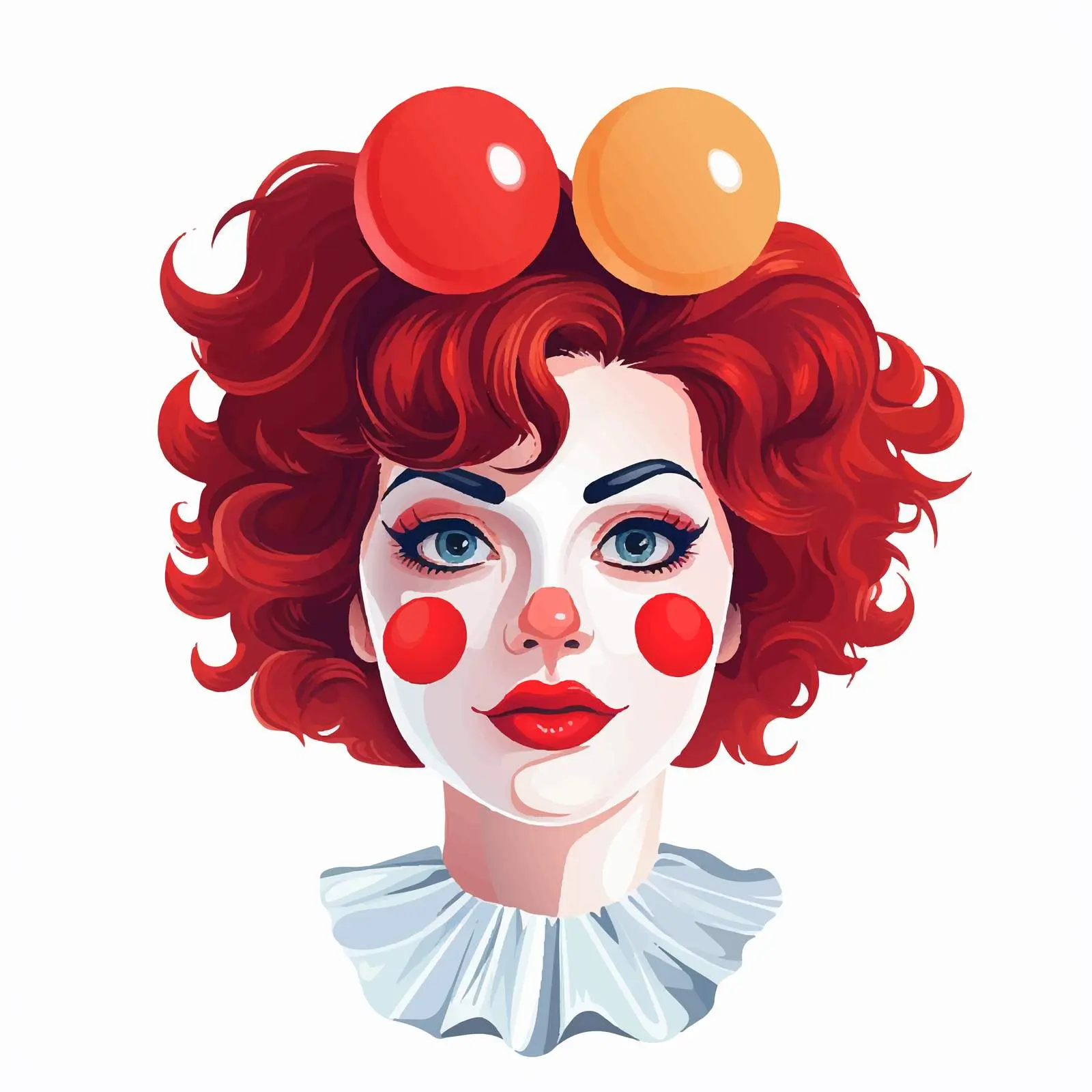 Cartoon Woman with Clown Nose Vector Illustration — free download from Dotvec