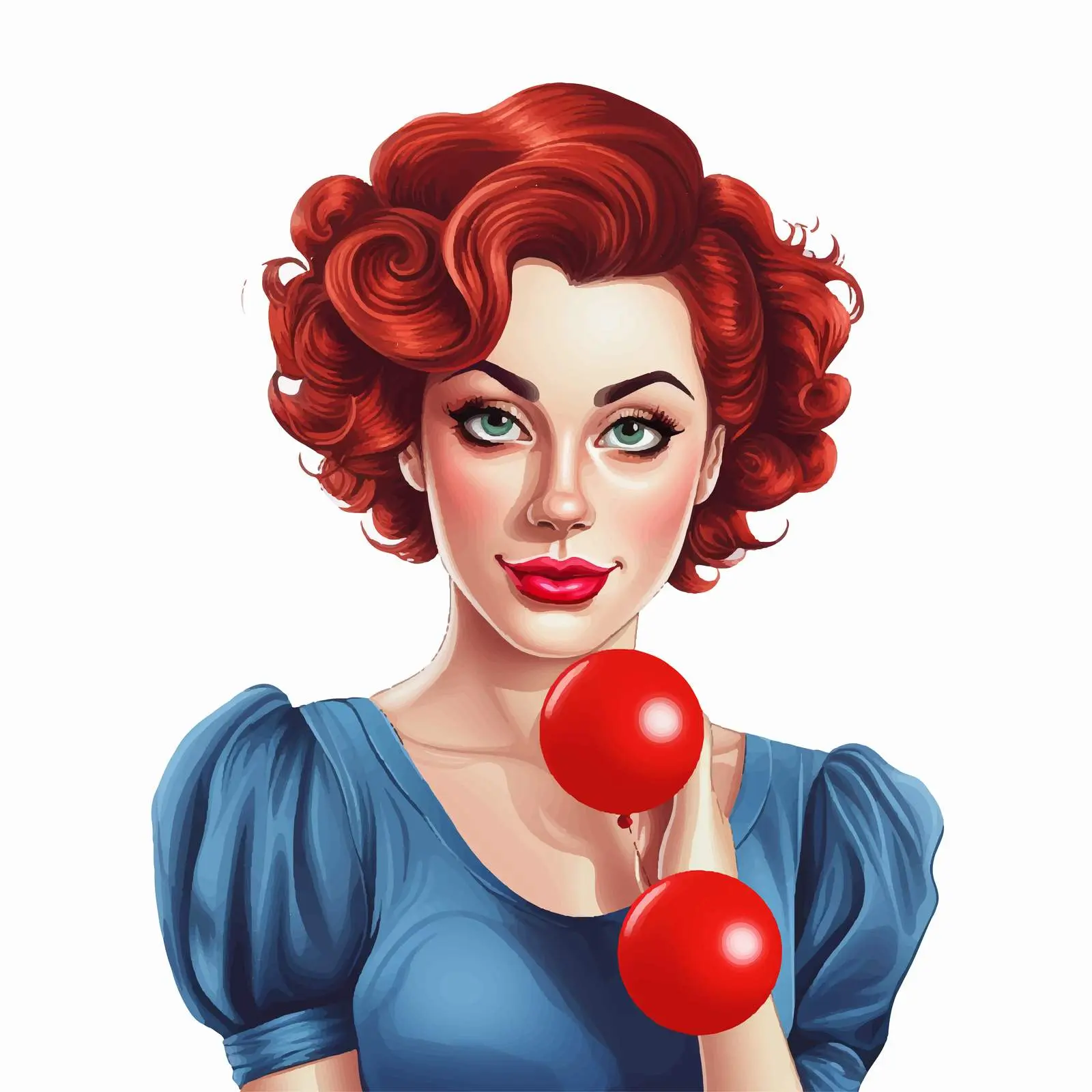 Cartoon Woman with Clown Nose Vector Illustration — free download from Dotvec