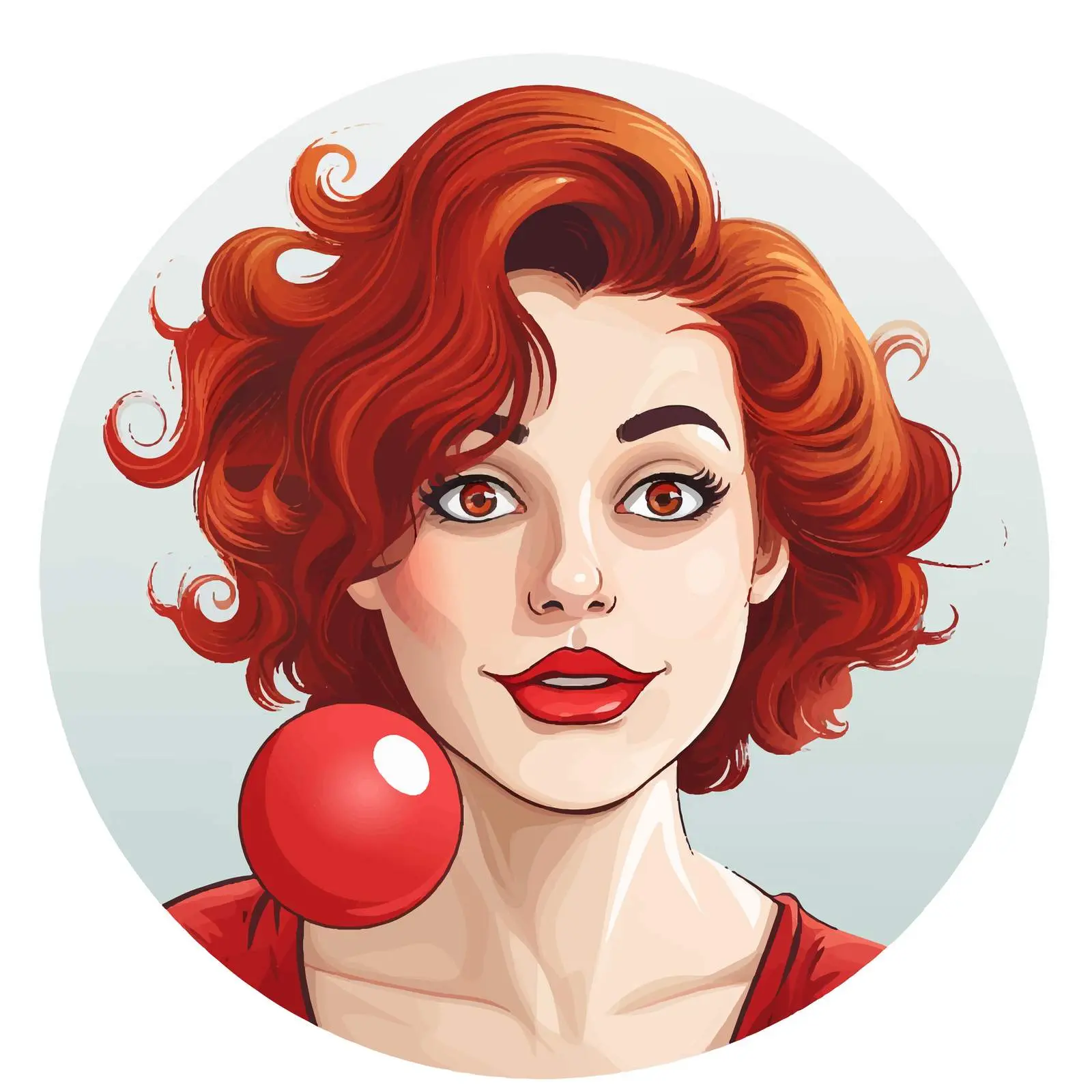 Cartoon Woman with Clown Nose Vector Illustration – free cartooning image from Dotvec